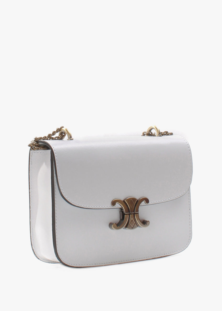 Bandolera de piel italiana Blanco 4423-16-33