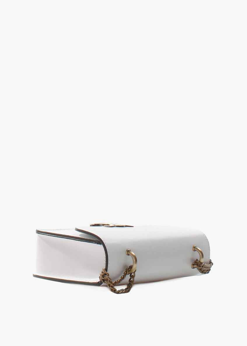Bandolera de piel italiana Blanco 4423-16-33