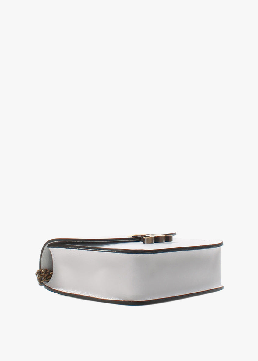 Bandolera de piel italiana Blanco 4423-16-33