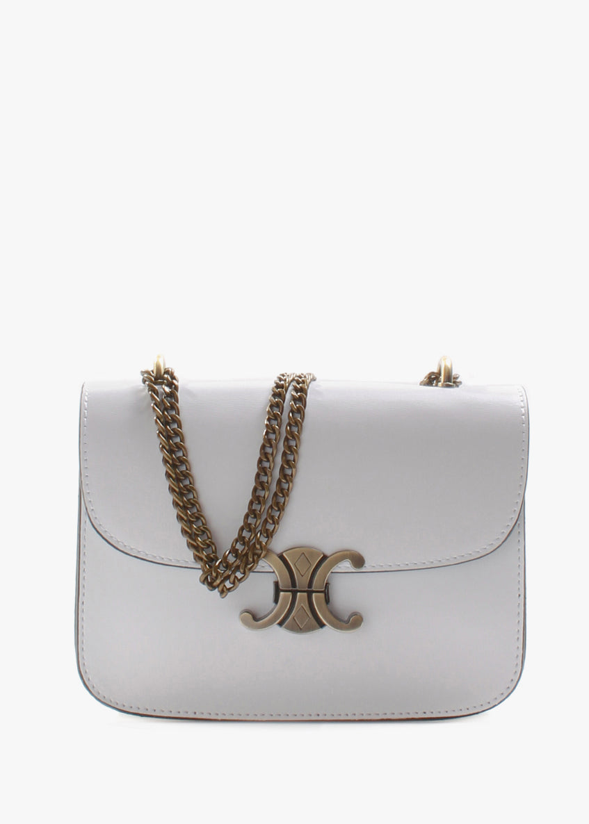 Bandolera de piel italiana Blanco 4423-16-33