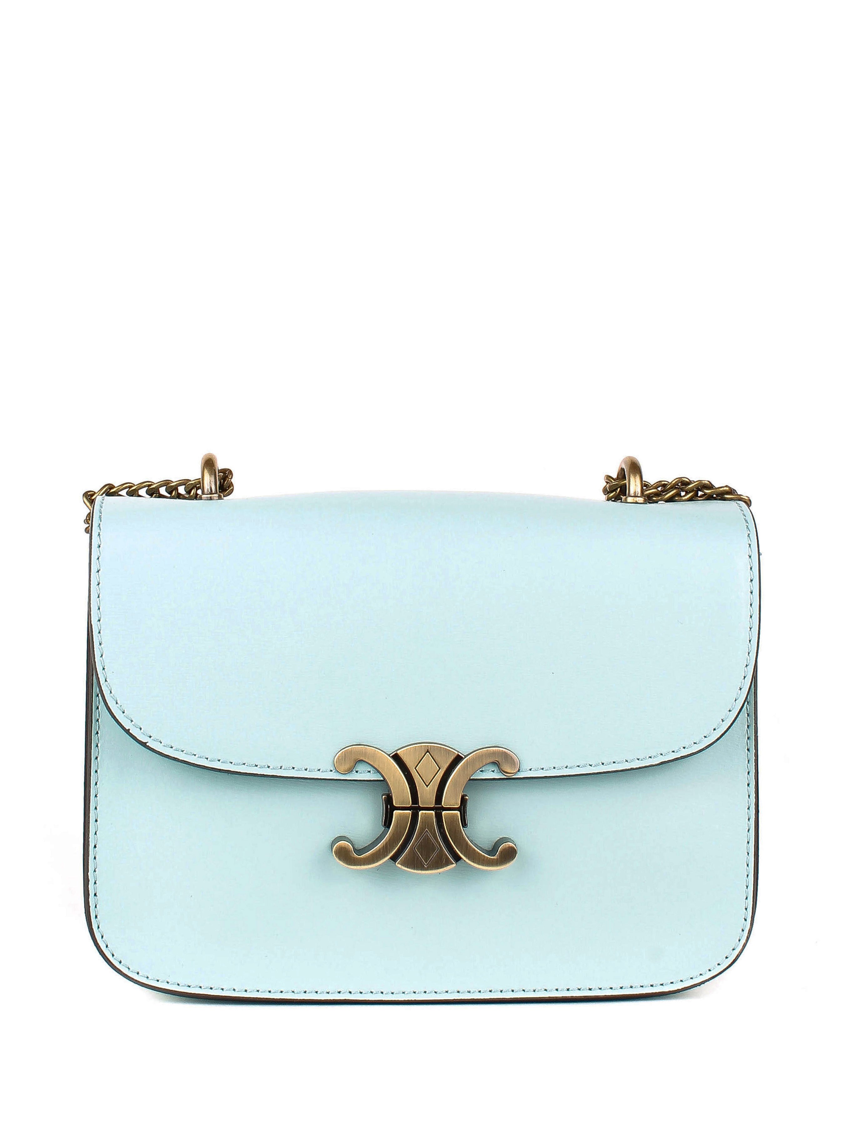 Bandolera de piel italiana Блакитний 4423-17-33