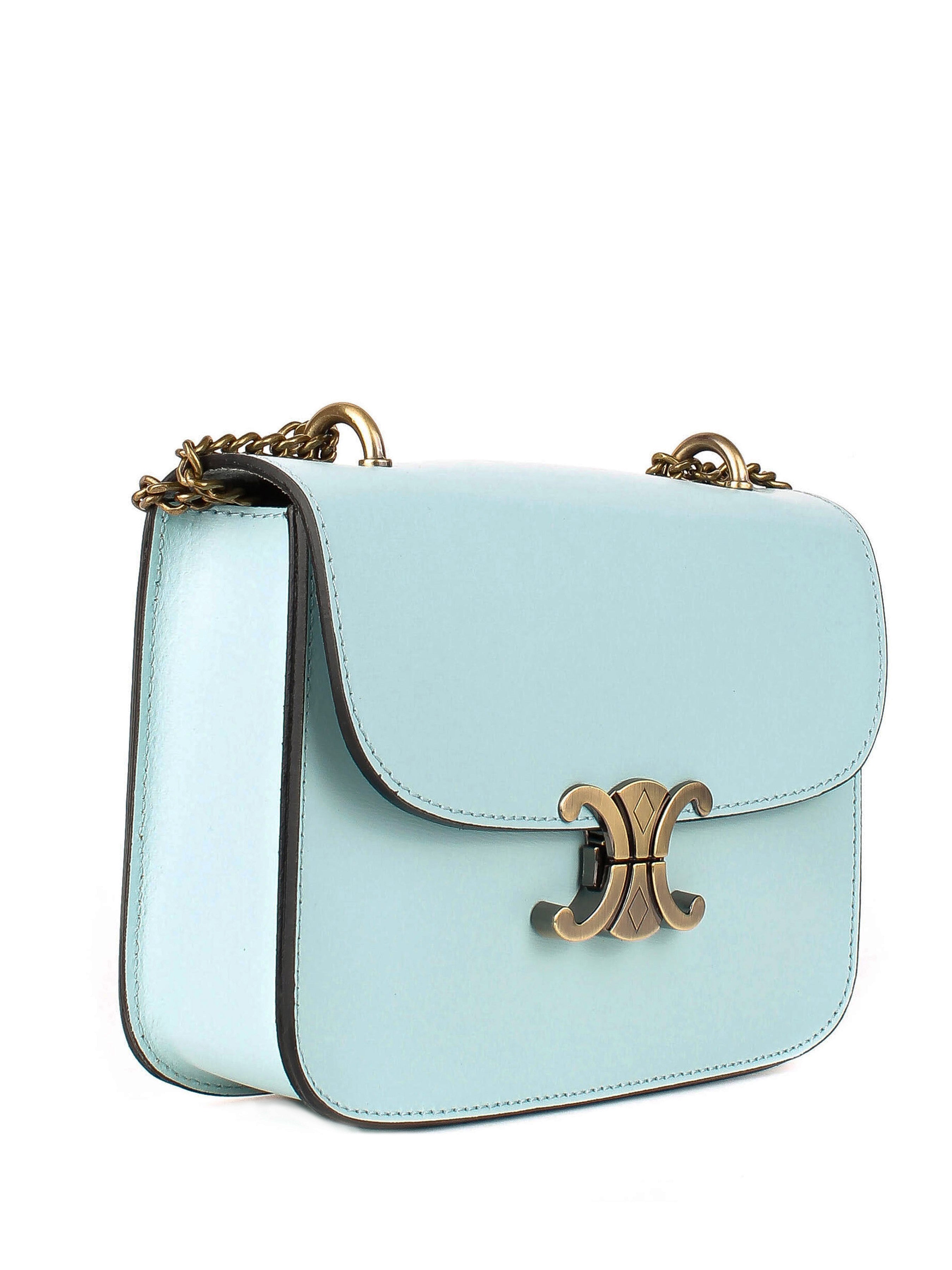 Bandolera de piel italiana Блакитний 4423-17-33