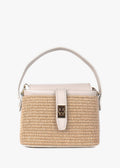 Bolso de mano de piel italiana Beige 6611-11-32