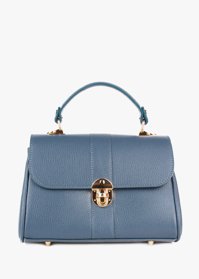 Bolso de mano de piel italiana Темно блакитний 4222-97-32