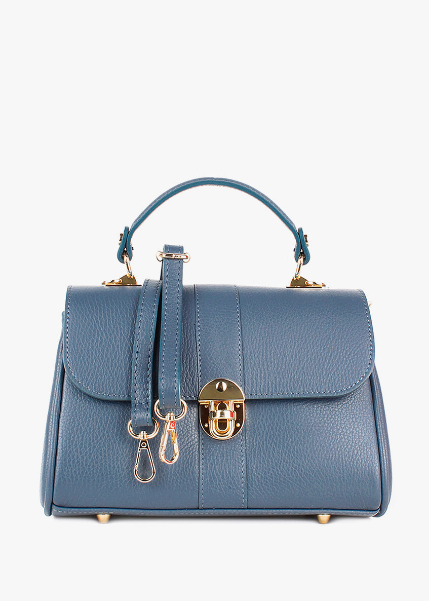 Bolso de mano de piel italiana Темно блакитний 4222-97-32