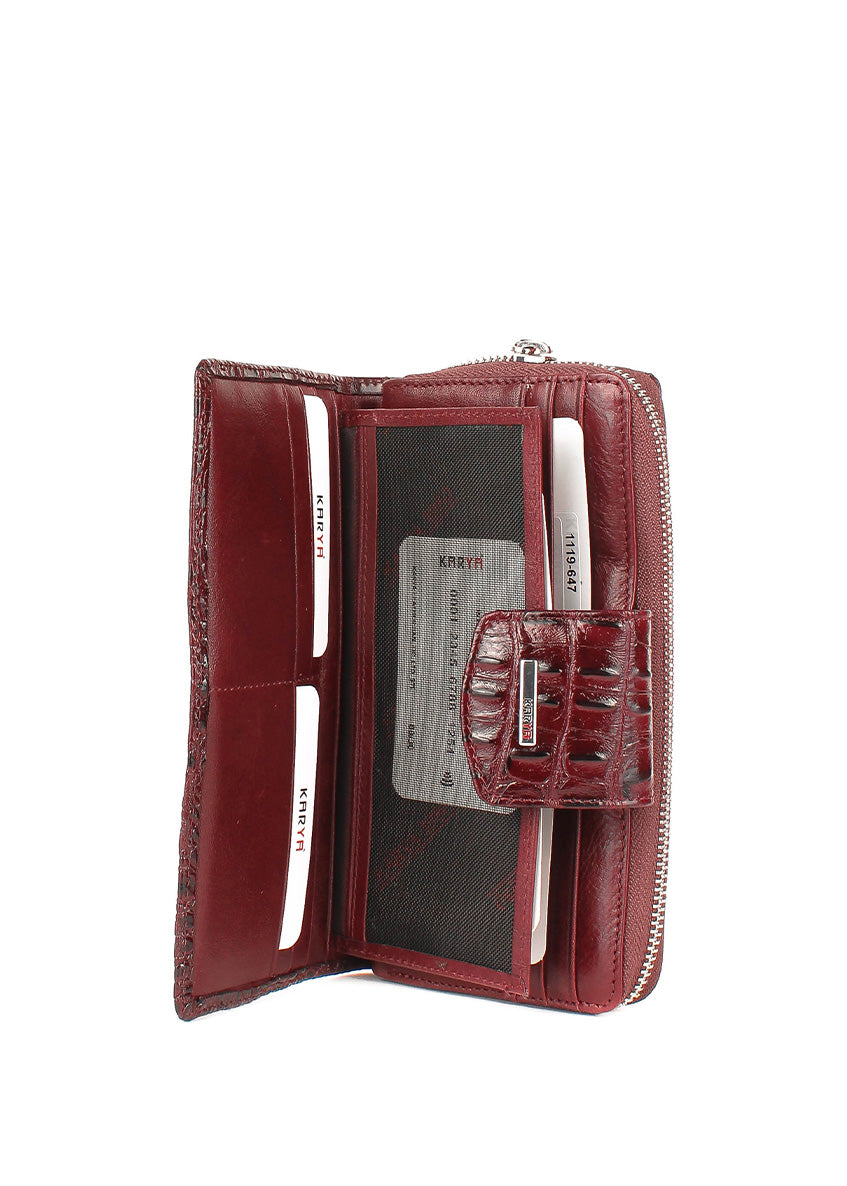 Cartera de piel italiana Burgoña 1119-647