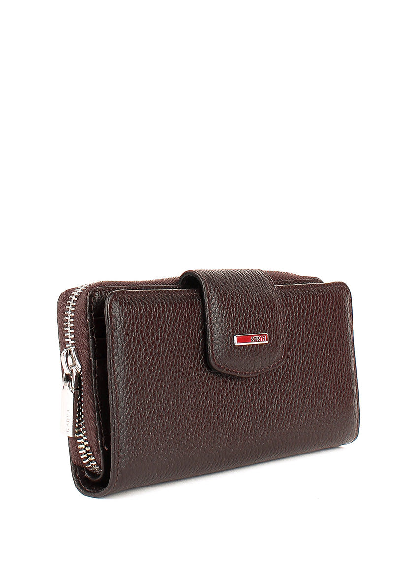 Cartera de piel italiana Marrón 1119-39