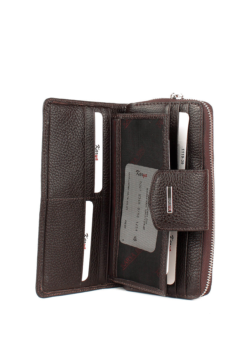 Cartera de piel italiana Marrón 1119-39