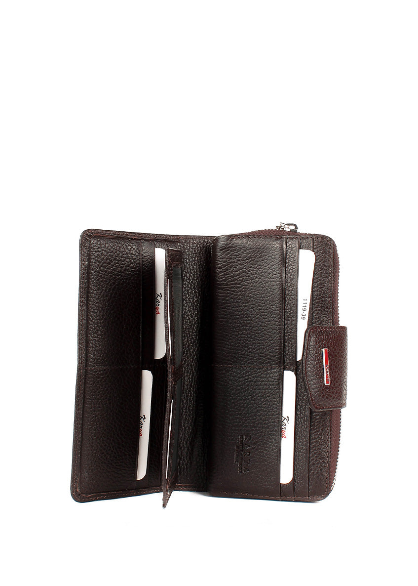 Cartera de piel italiana Marrón 1119-39