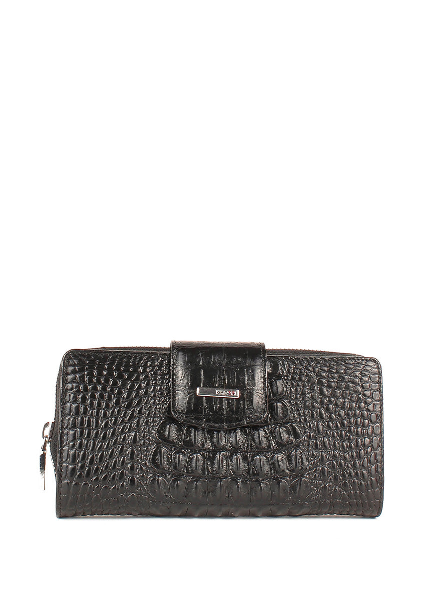 Cartera de piel italiana Negro 1119-645