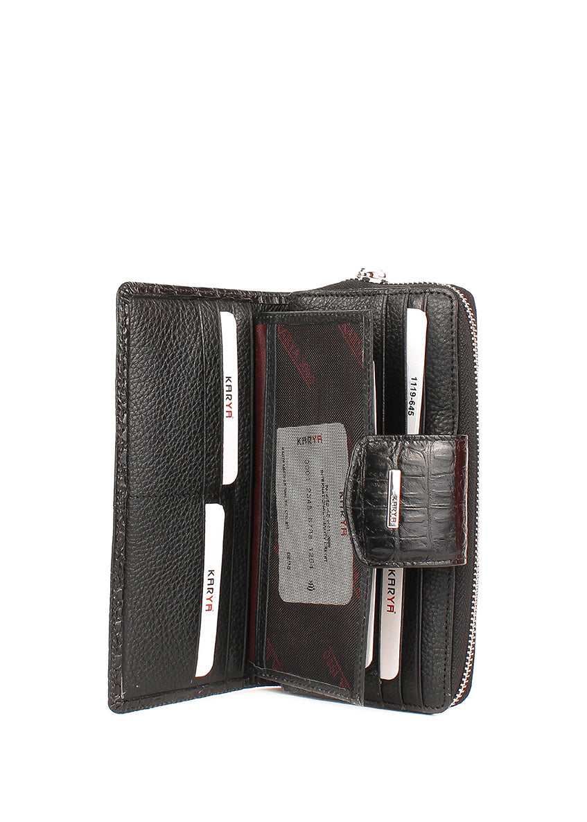 Cartera de piel italiana Negro 1119-645