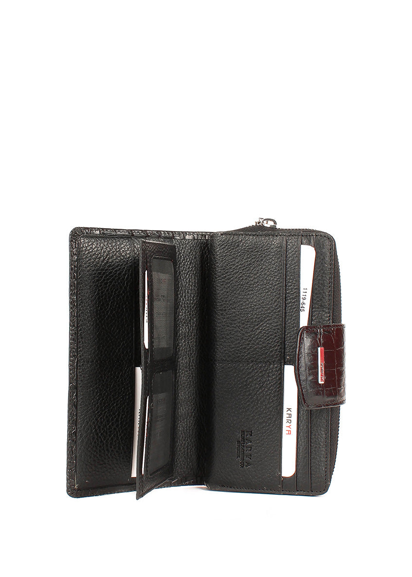 Cartera de piel italiana Negro 1119-645