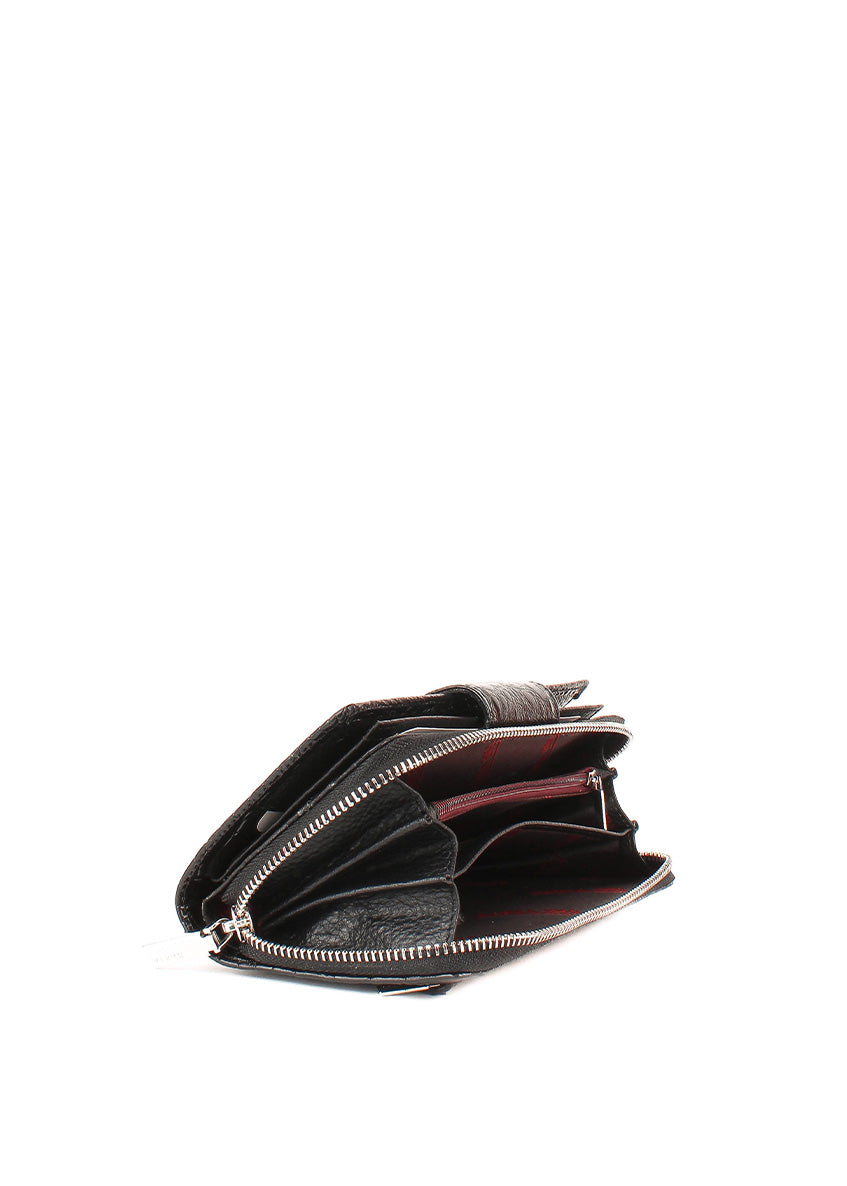 Cartera de piel italiana Negro 1119-645