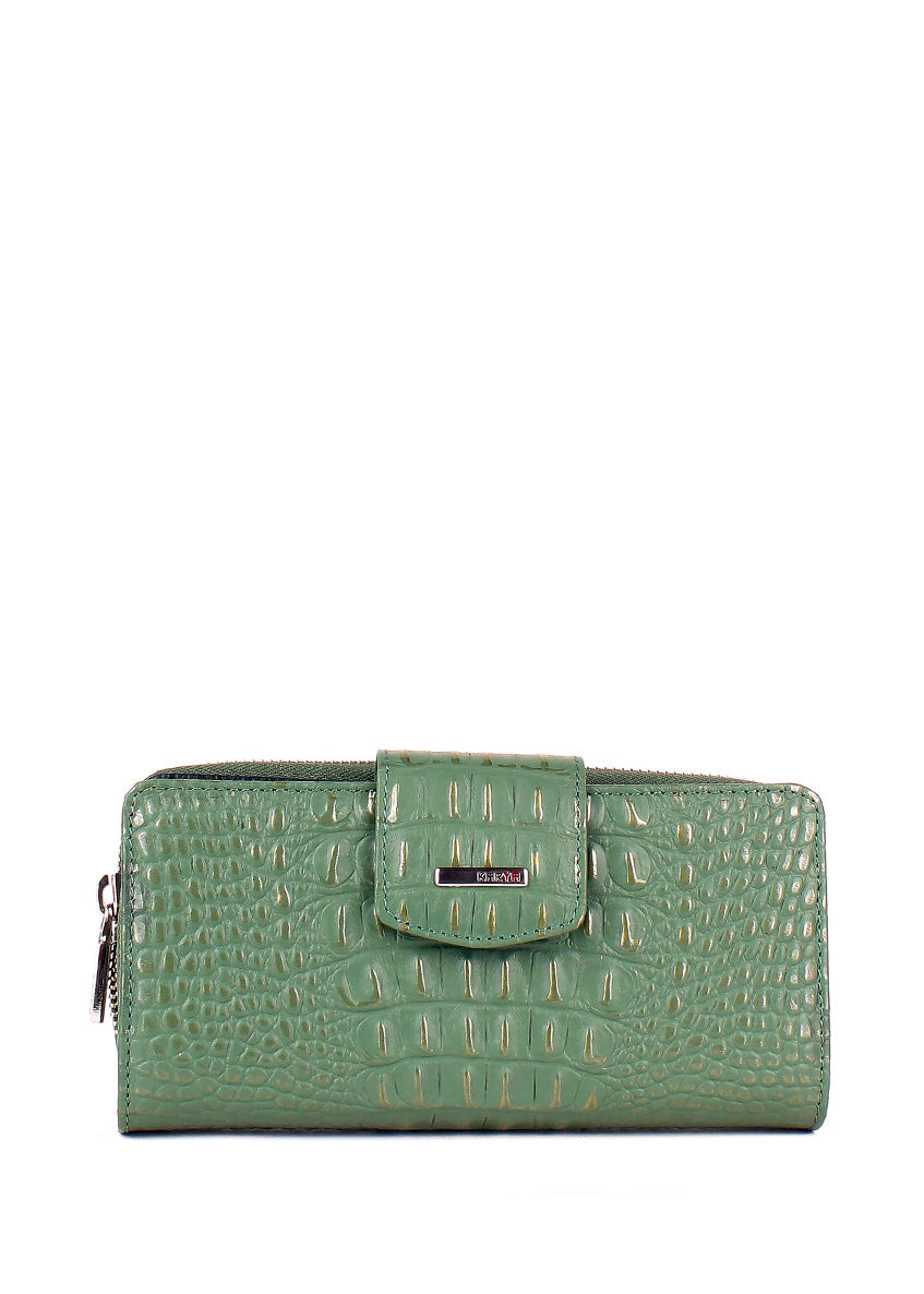 Cartera de piel italiana Verde 1119-632