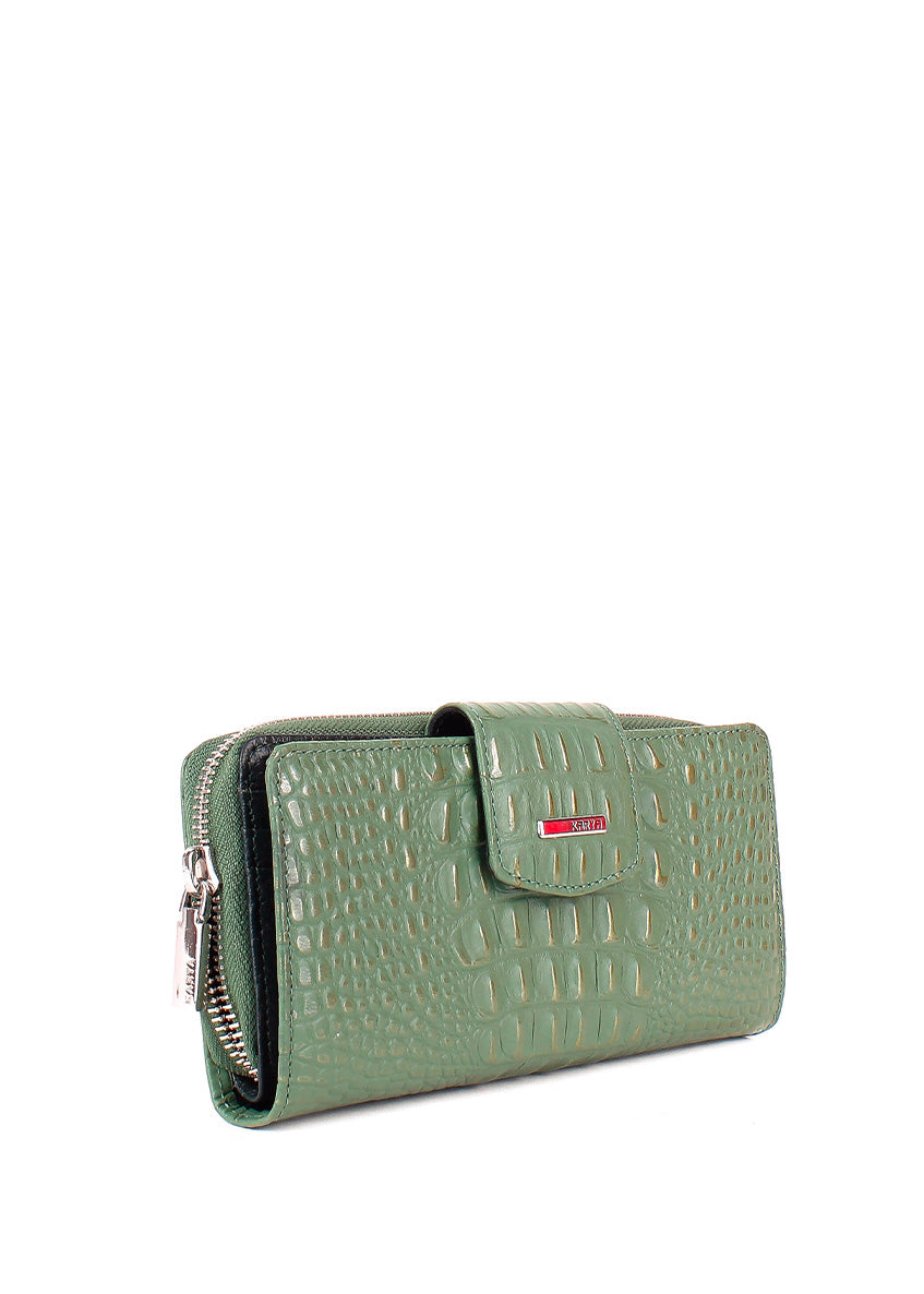 Cartera de piel italiana Verde 1119-632