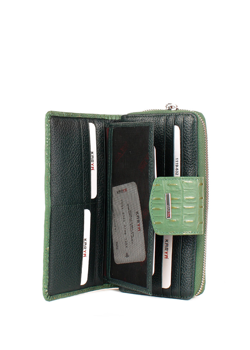 Cartera de piel italiana Verde 1119-632
