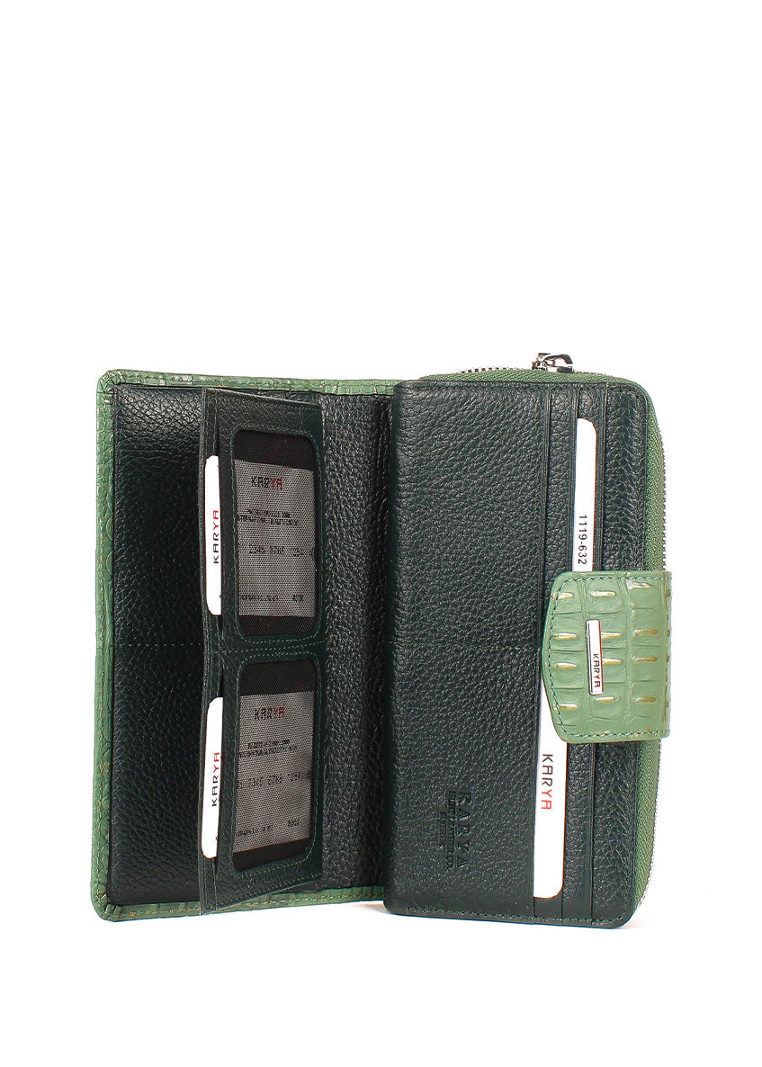Cartera de piel italiana Verde 1119-632
