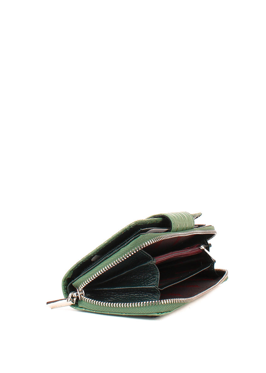 Cartera de piel italiana Verde 1119-632