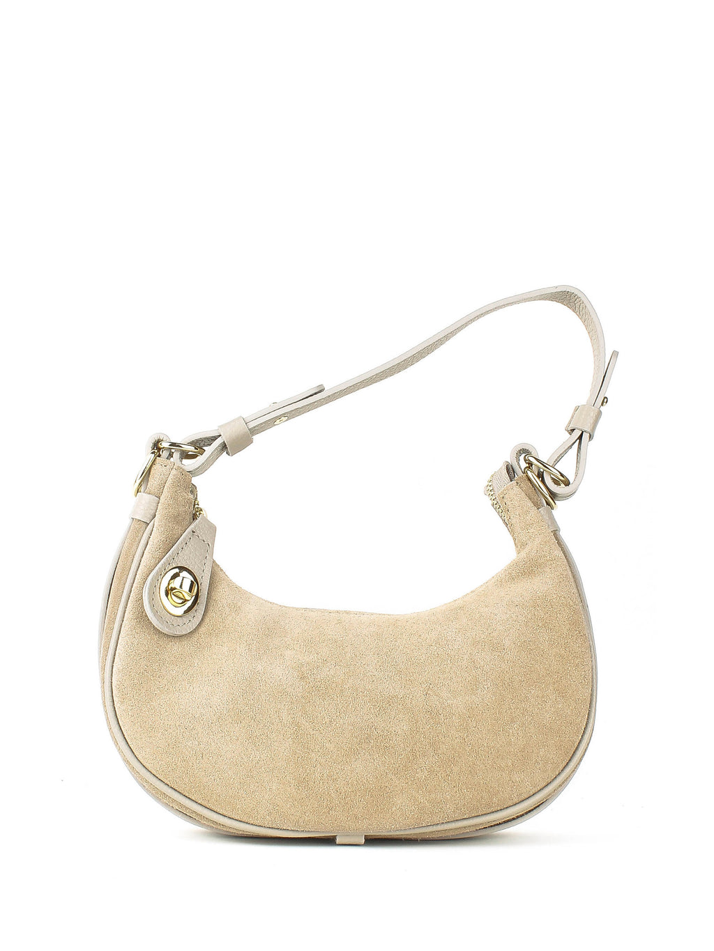 Bolso de hombro de piel italiana Beige 4141-11-47