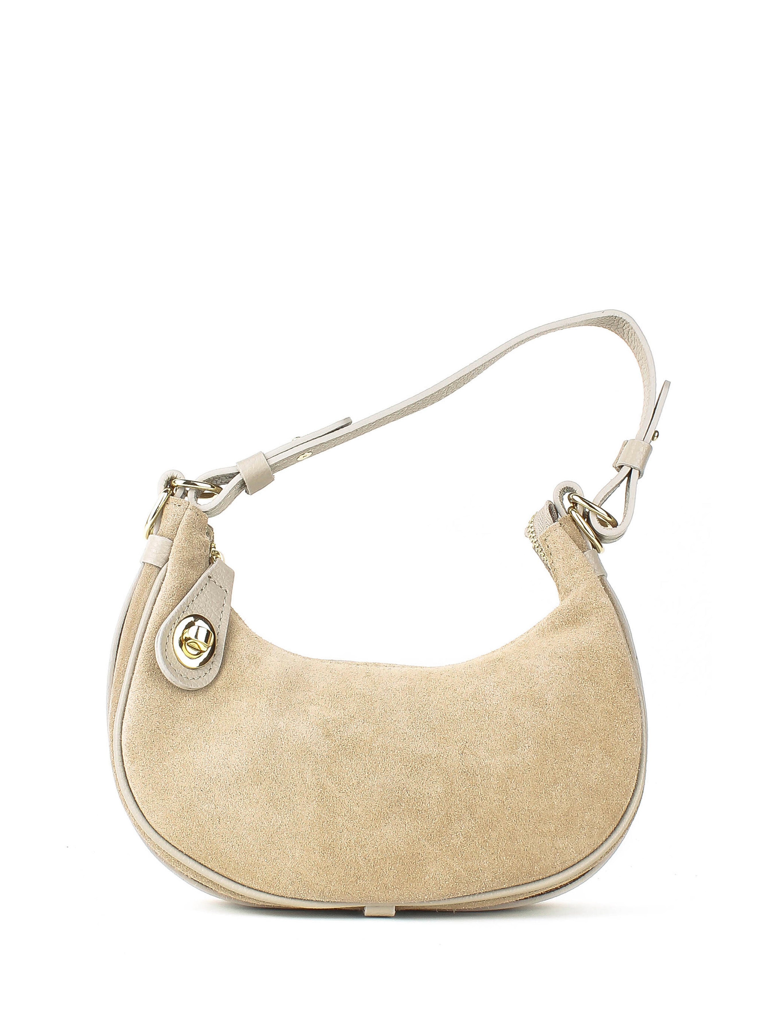 Bolso de hombro de piel italiana Beige 4141-11-47