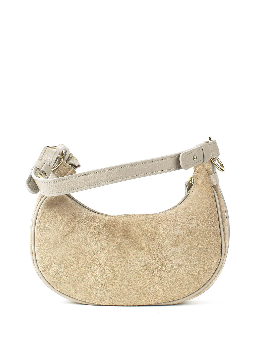 Bolso de hombro de piel italiana Beige 4141-11-47