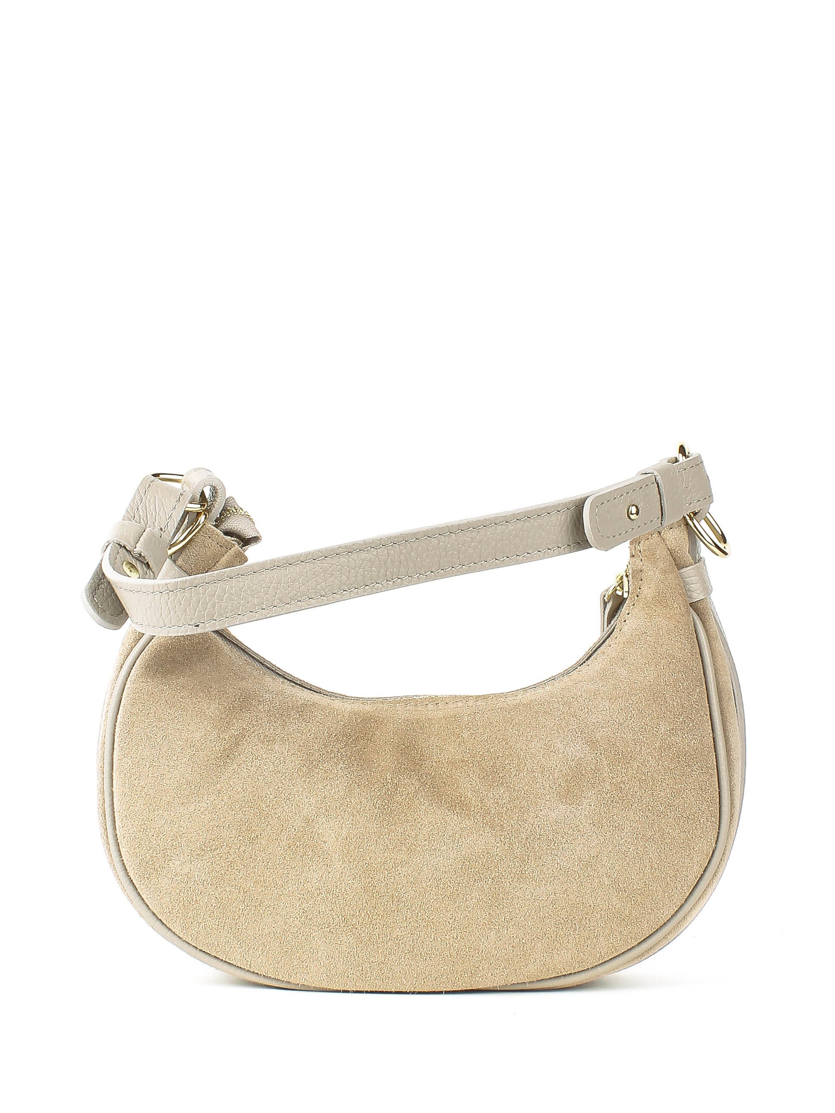 Bolso de hombro de piel italiana Beige 4141-11-47