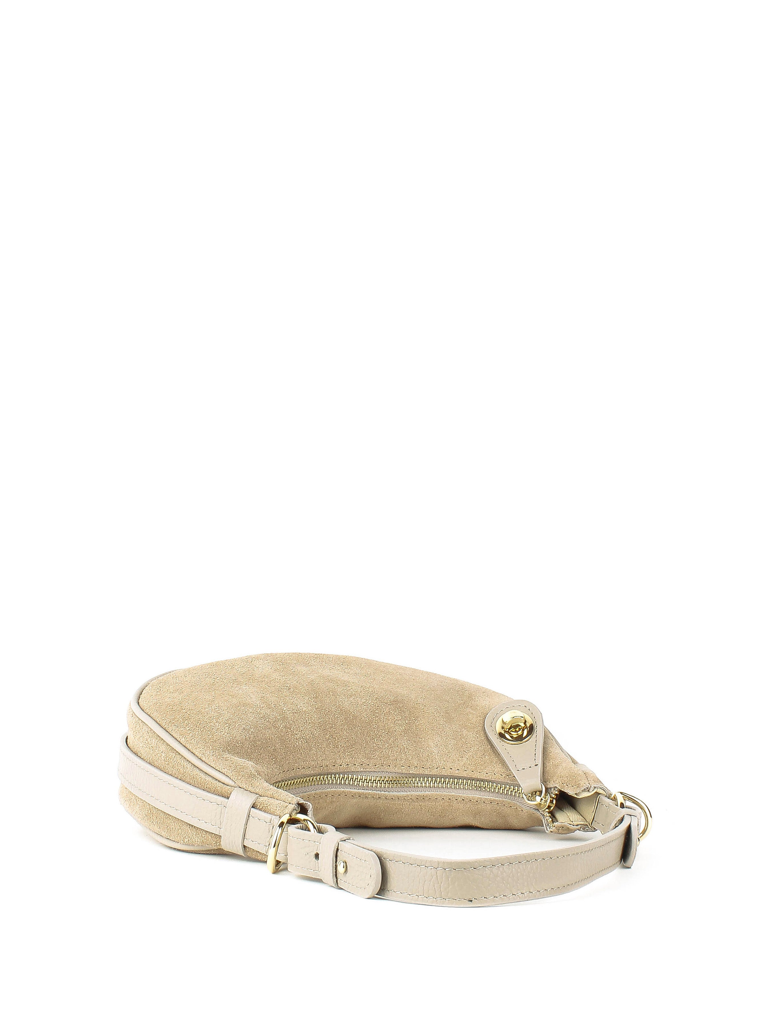 Bolso de hombro de piel italiana Beige 4141-11-47