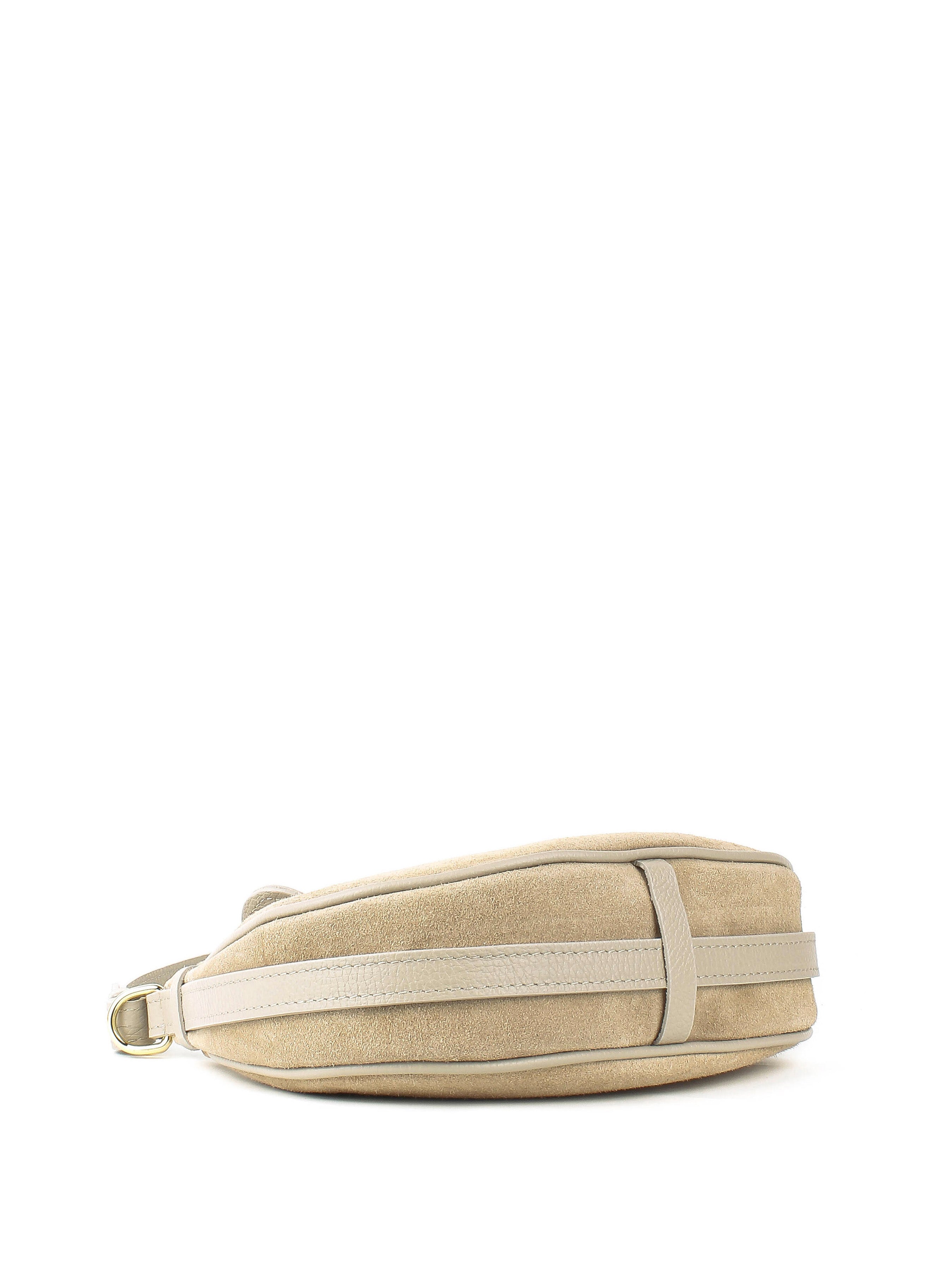 Bolso de hombro de piel italiana Beige 4141-11-47