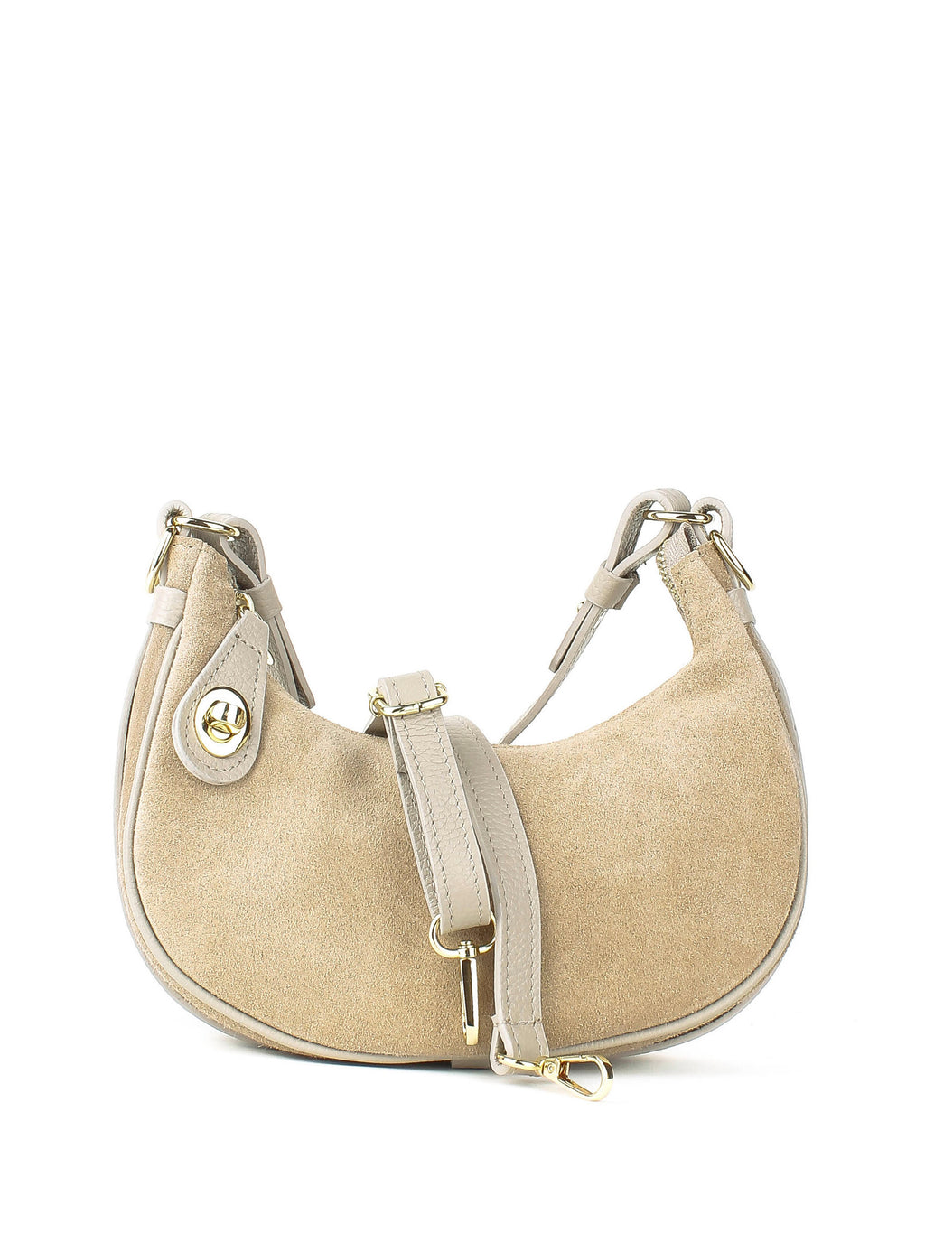 Bolso de hombro de piel italiana Beige 4141-11-47