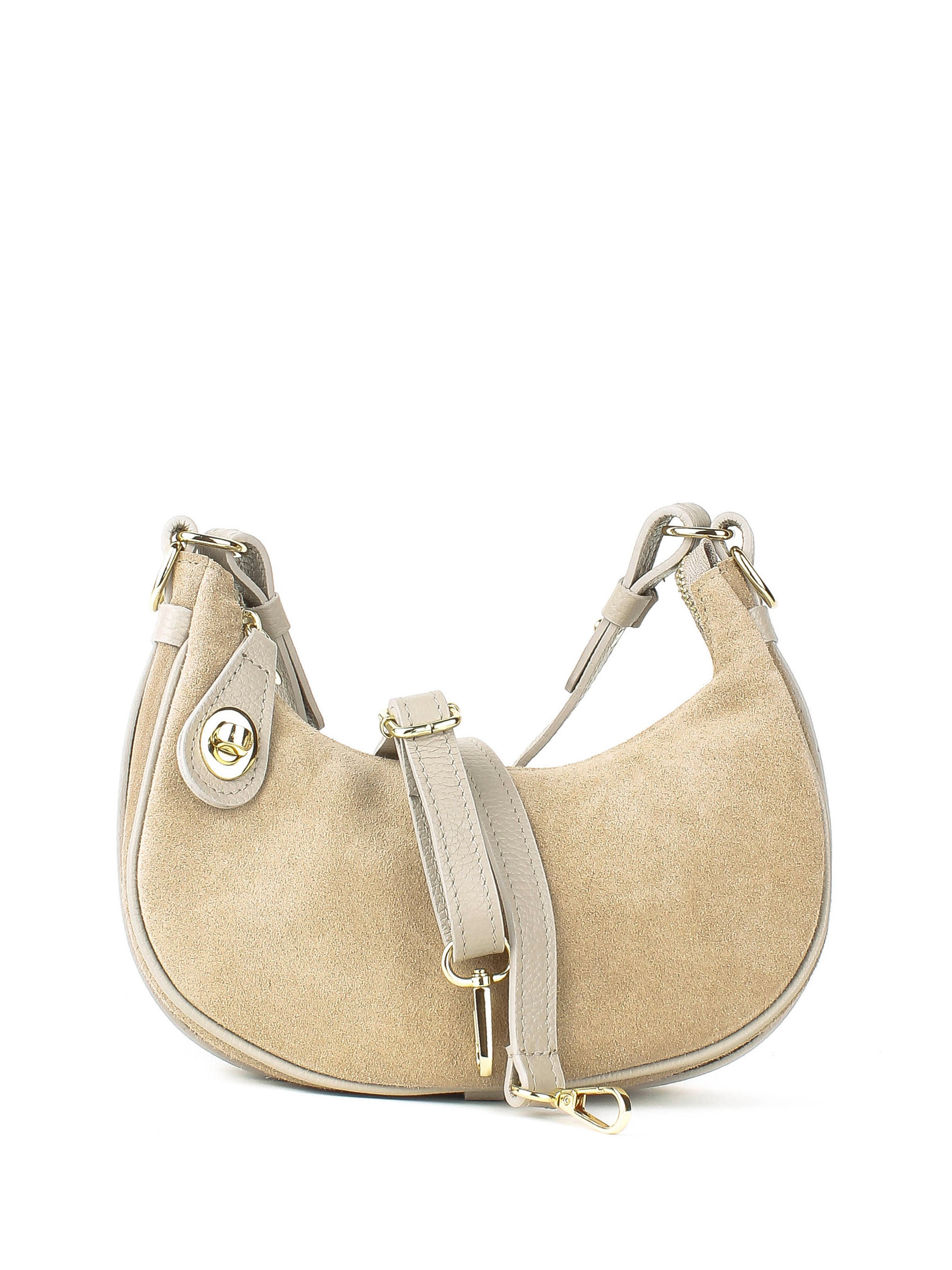 Bolso de hombro de piel italiana Beige 4141-11-47