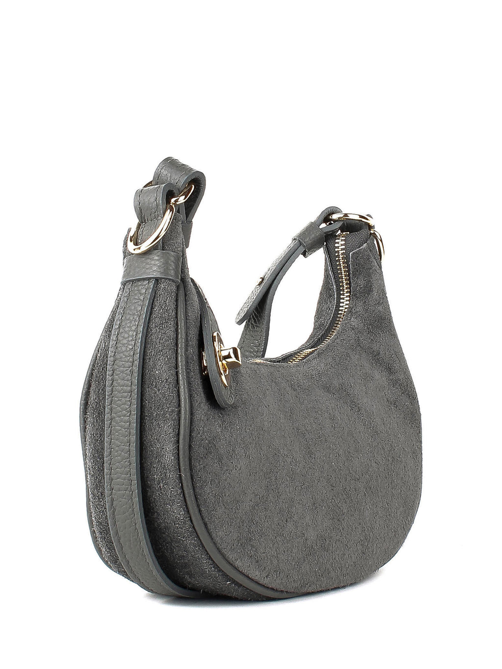 Bolso de hombro de piel italiana Gris 4141-27-47