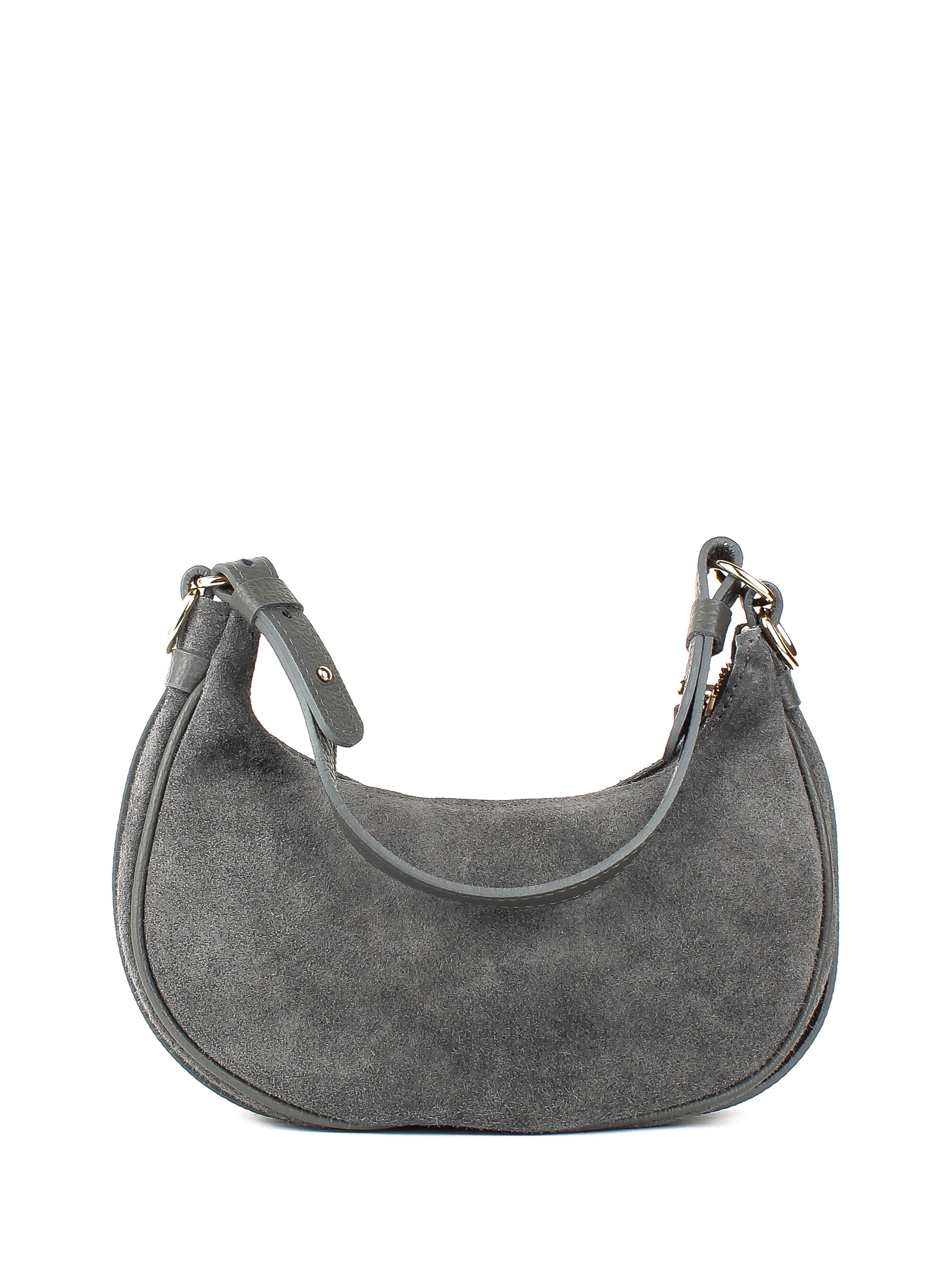 Bolso de hombro de piel italiana Gris 4141-27-47