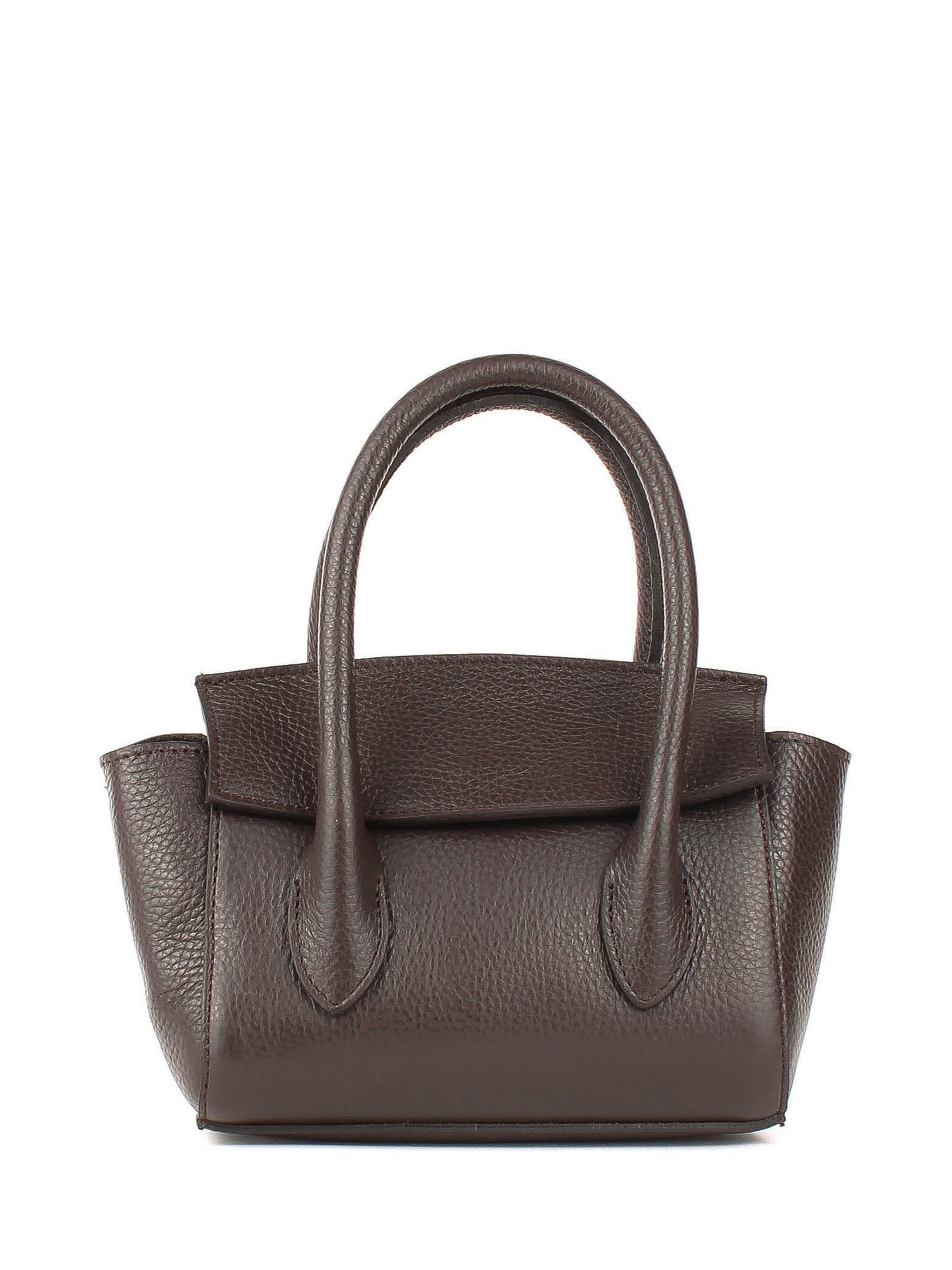 Bolso de mano de piel italiana Marrón 3458-06-32