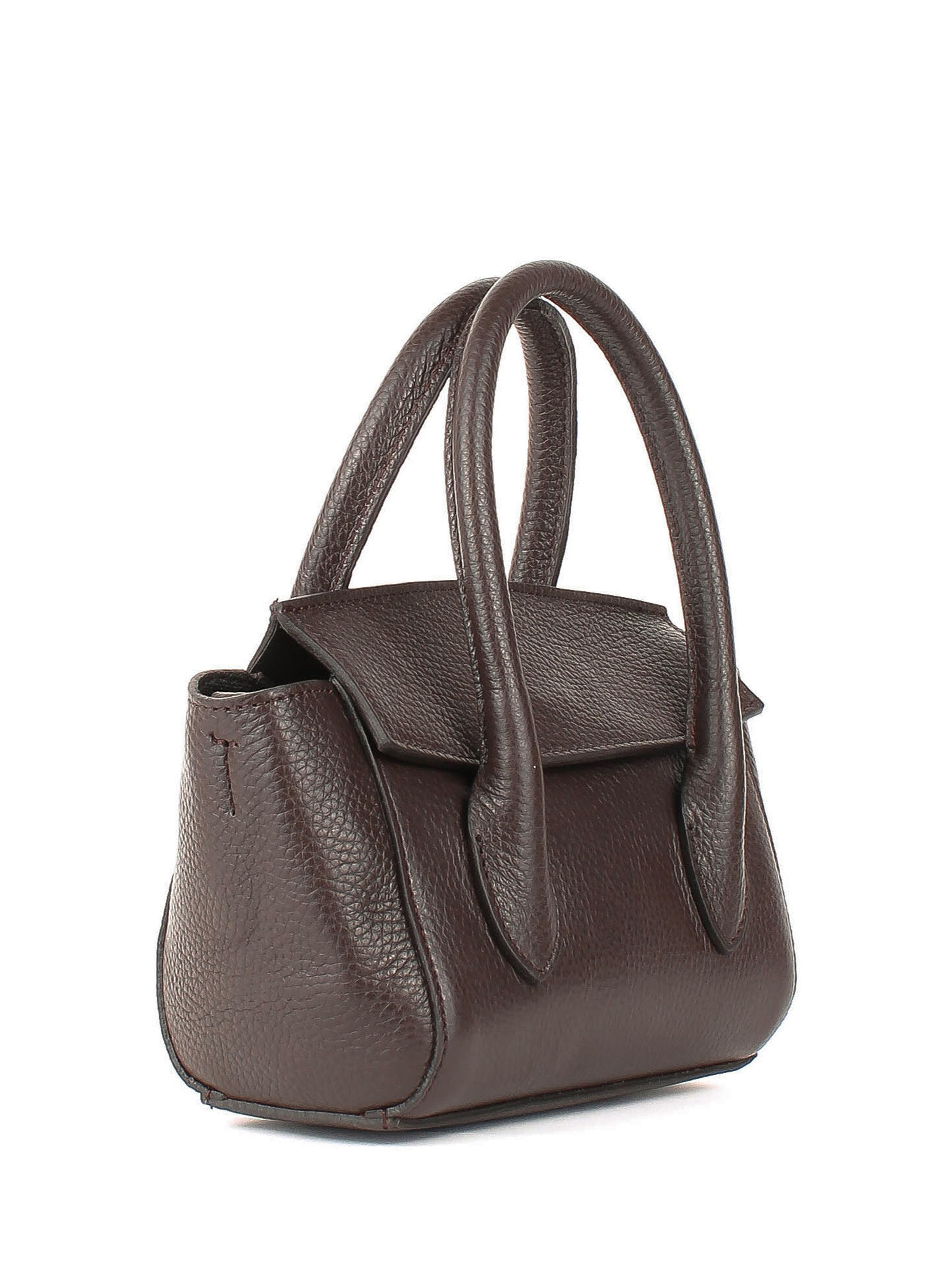 Bolso de mano de piel italiana Marrón 3458-06-32