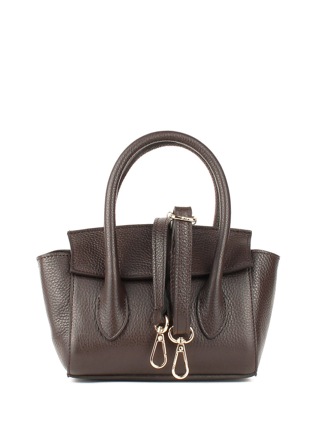 Bolso de mano de piel italiana Marrón 3458-06-32