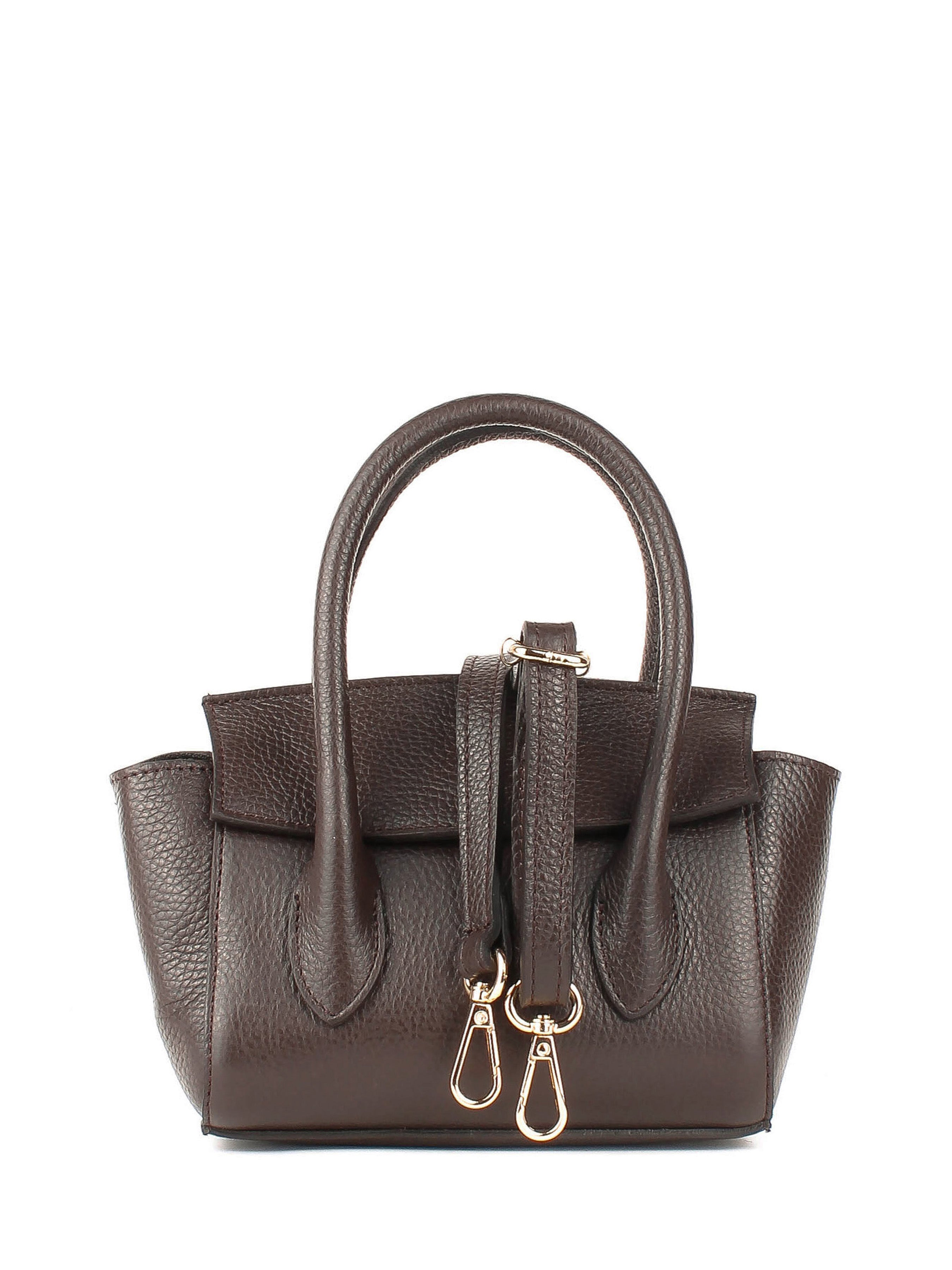 Bolso de mano de piel italiana Marrón 3458-06-32