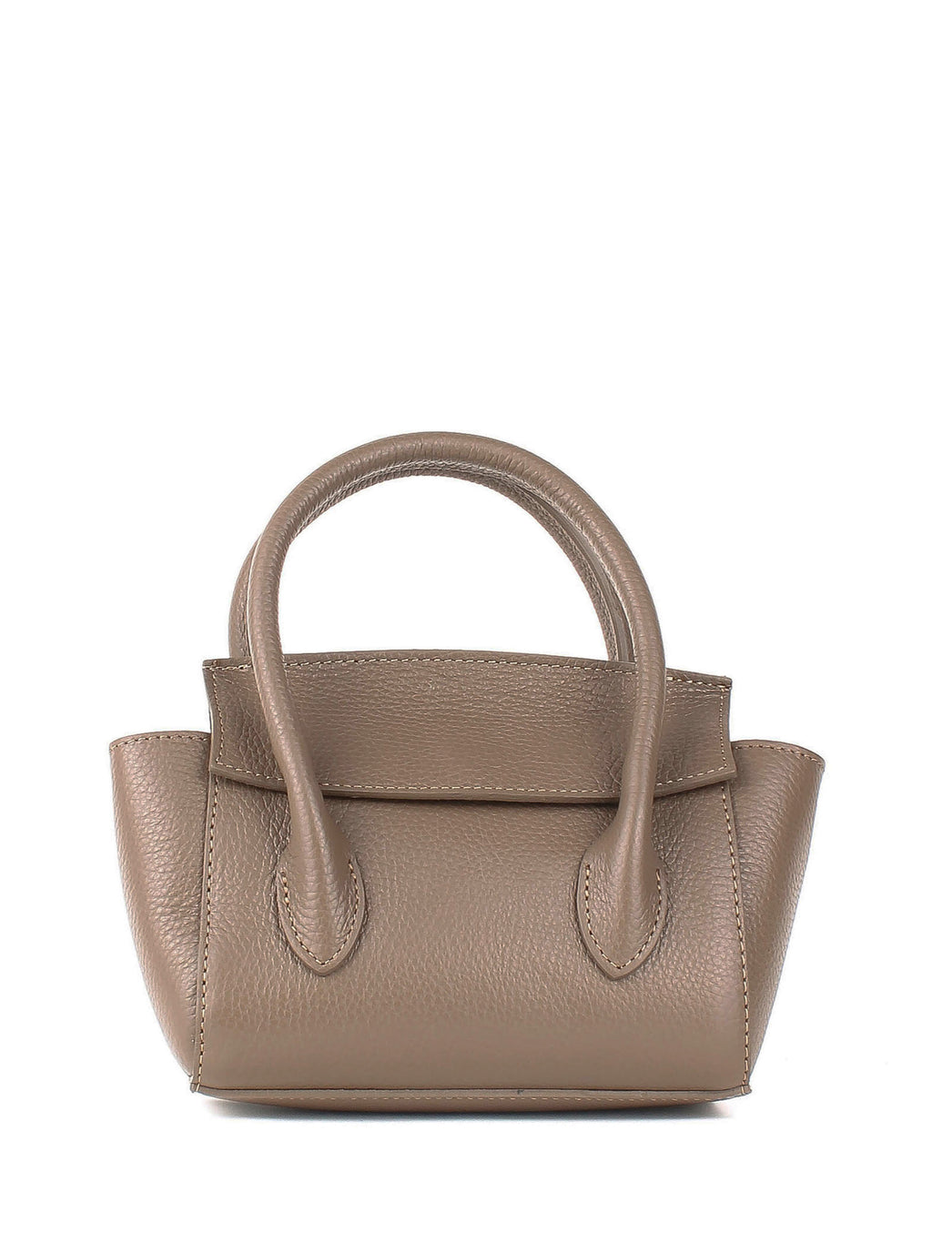 Bolso de mano de piel italiana Gris, Marrón 3458-104-32