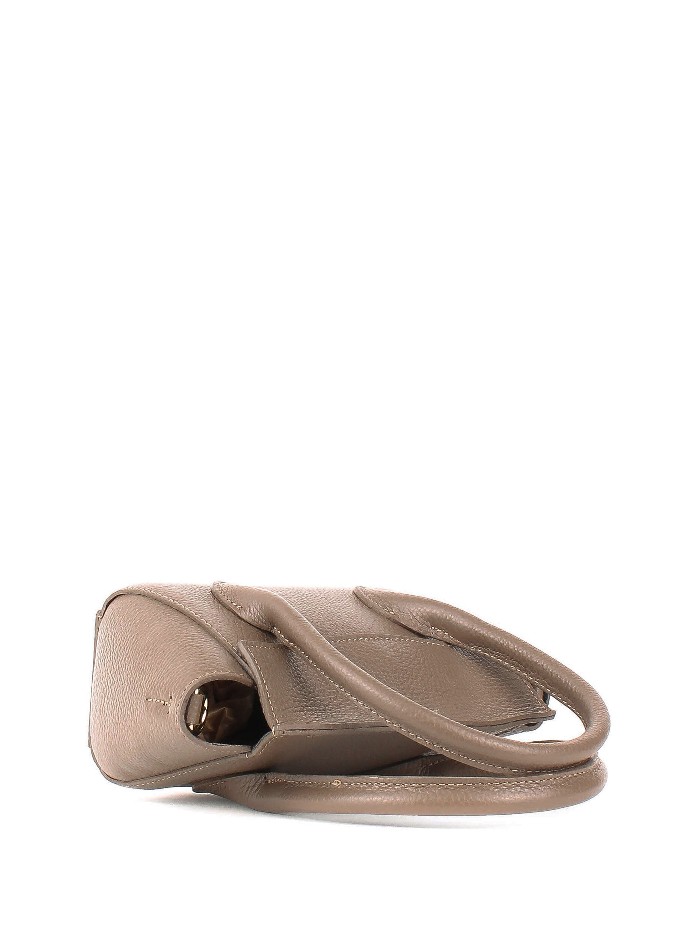 Bolso de mano de piel italiana Gris, Marrón 3458-104-32