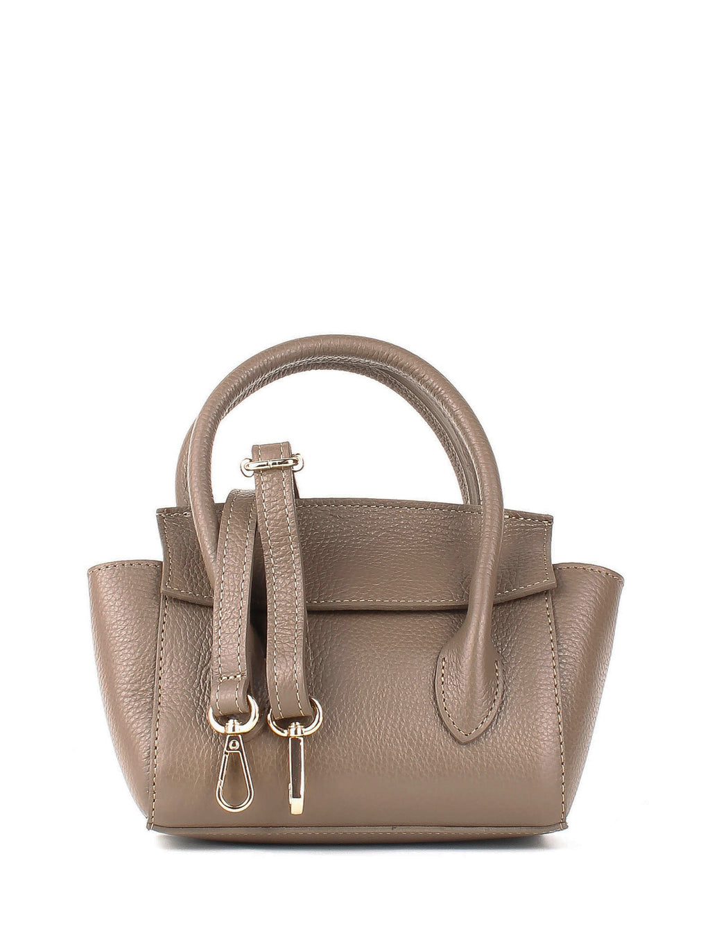 Bolso de mano de piel italiana Gris, Marrón 3458-104-32