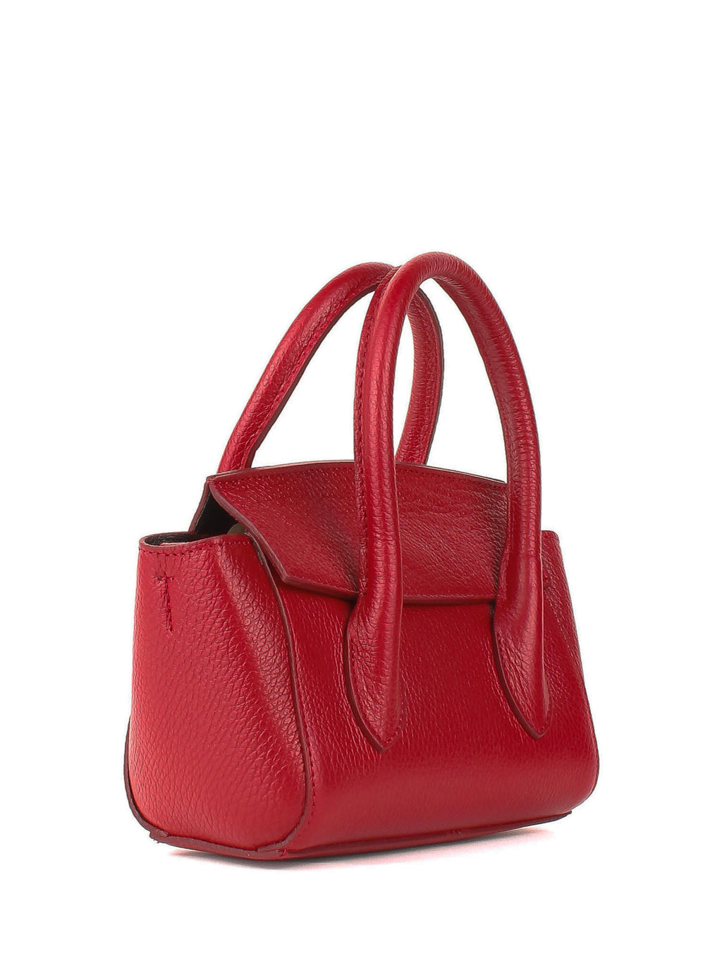 Bolso de mano de piel italiana Burgoña 3458-12-32