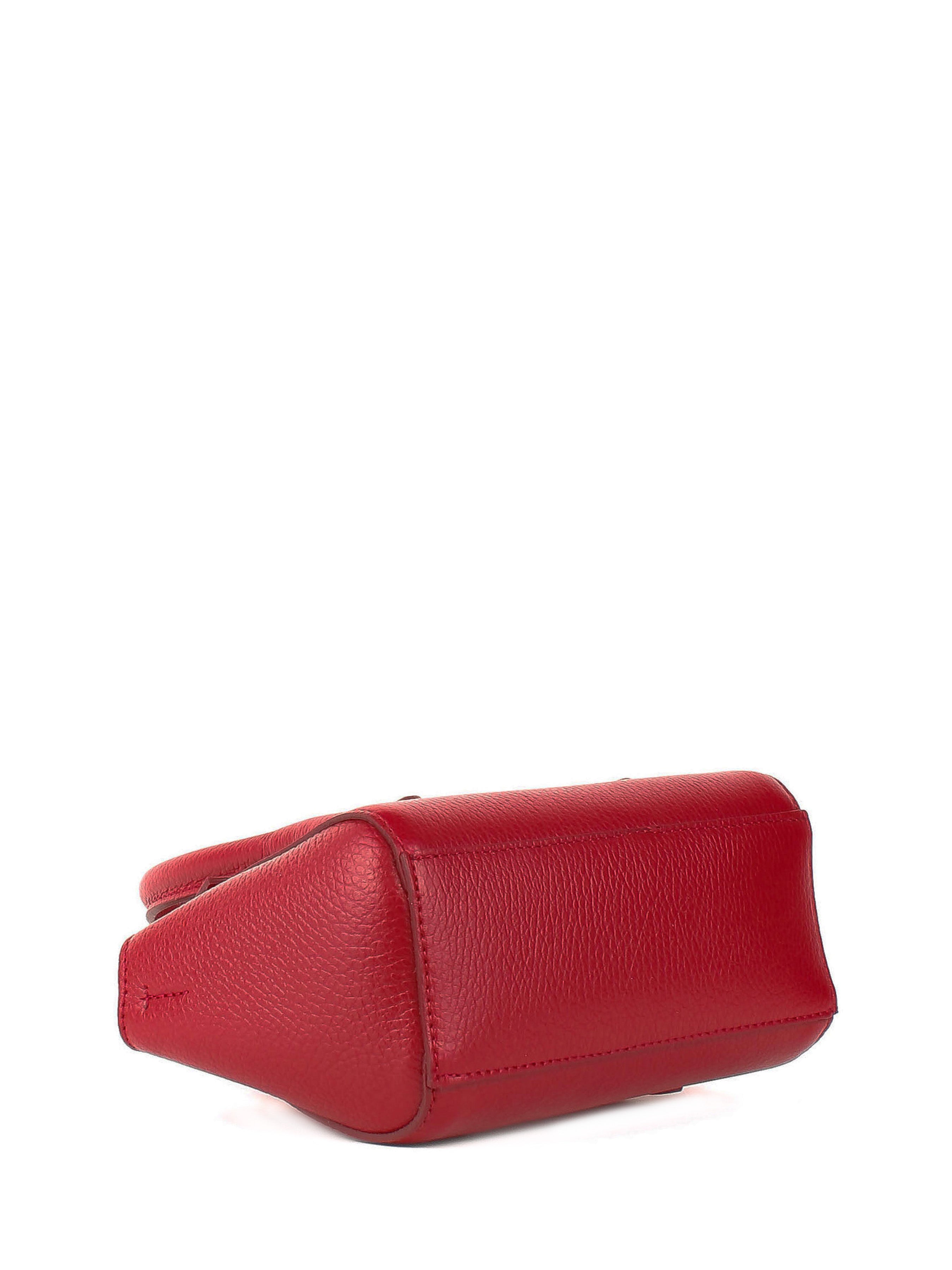 Bolso de mano de piel italiana Burgoña 3458-12-32