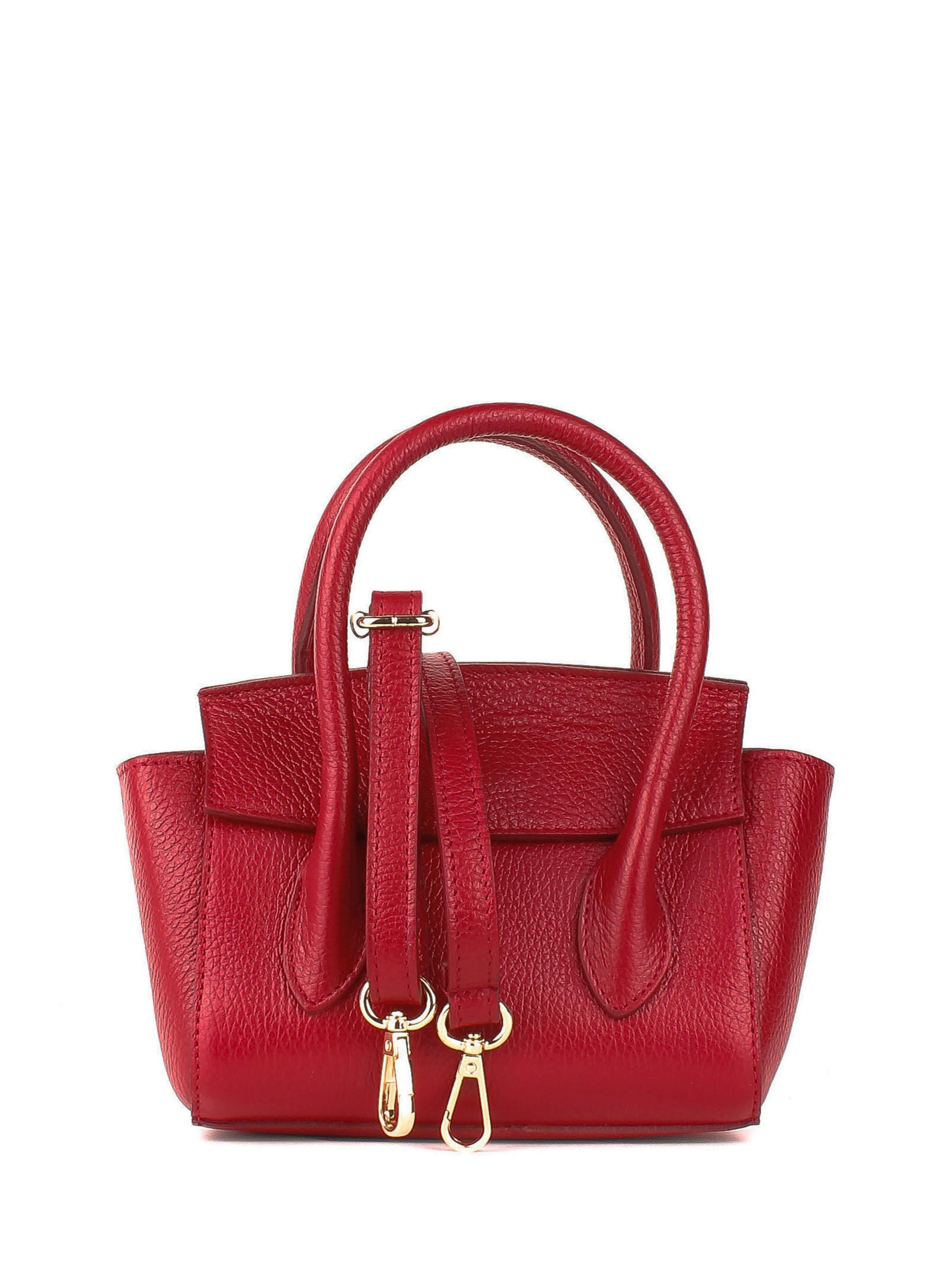 Bolso de mano de piel italiana Burgoña 3458-12-32