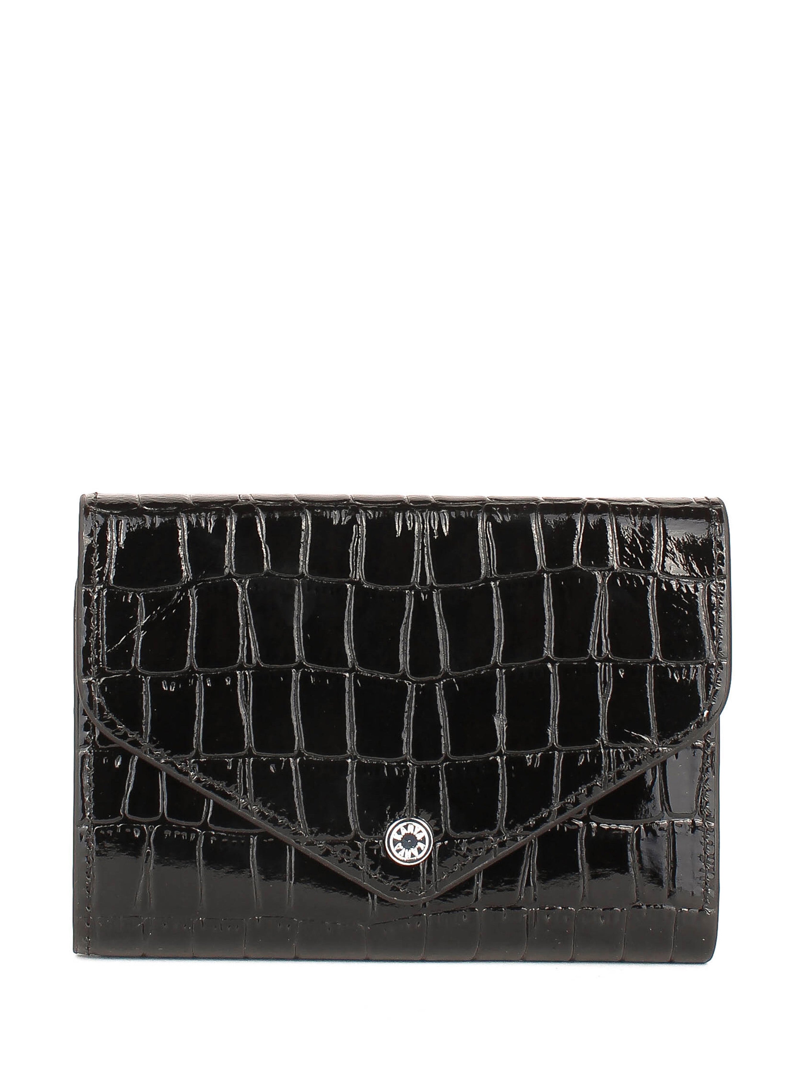 Cartera de piel italiana Negro 1178-06