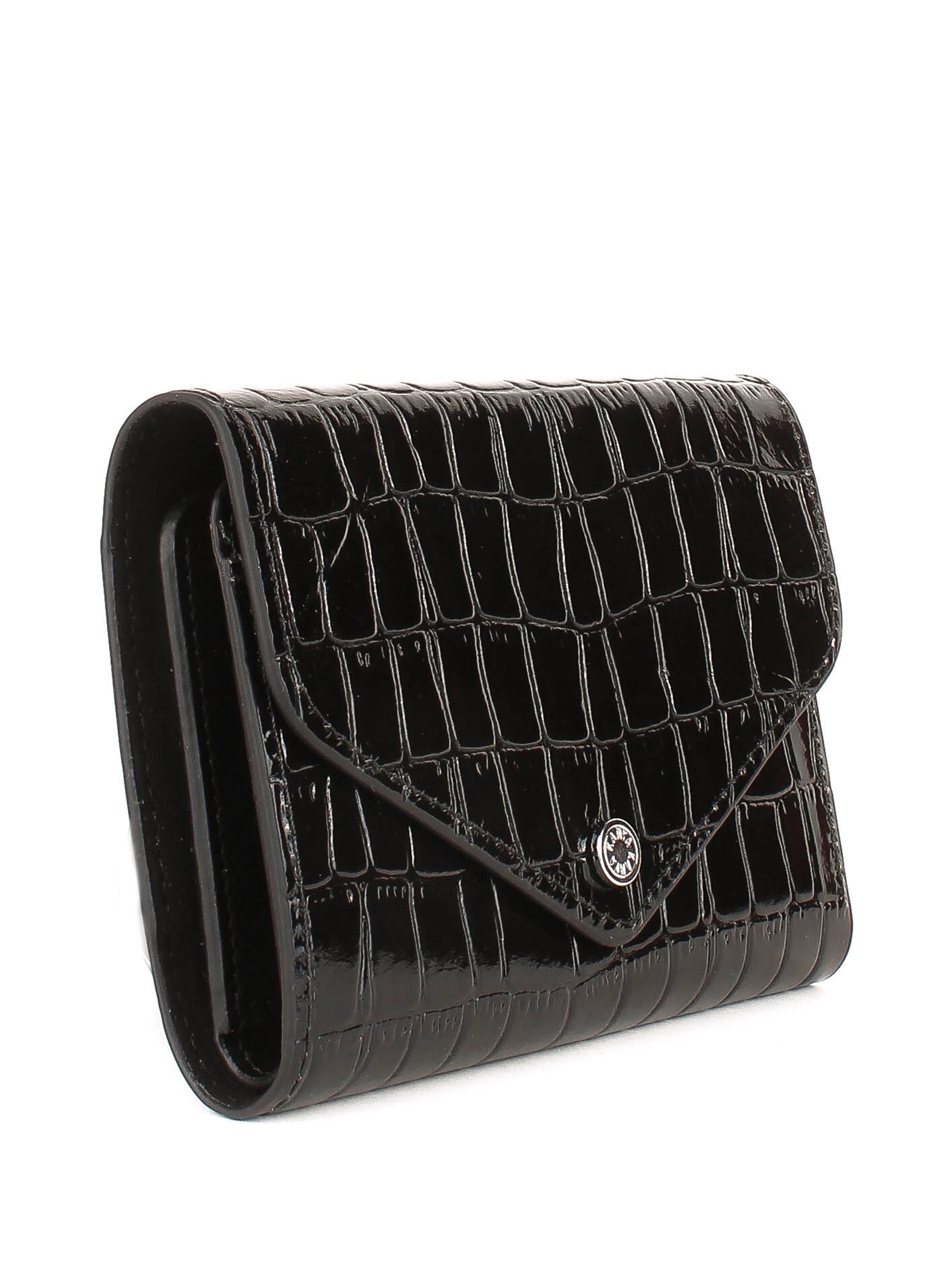 Cartera de piel italiana Negro 1178-06