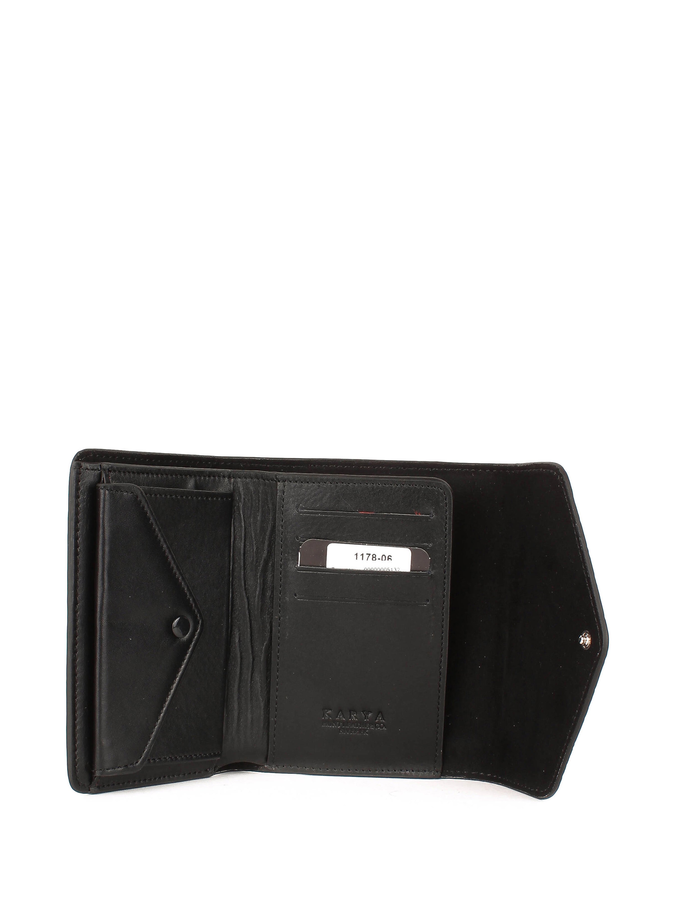 Cartera de piel italiana Negro 1178-06