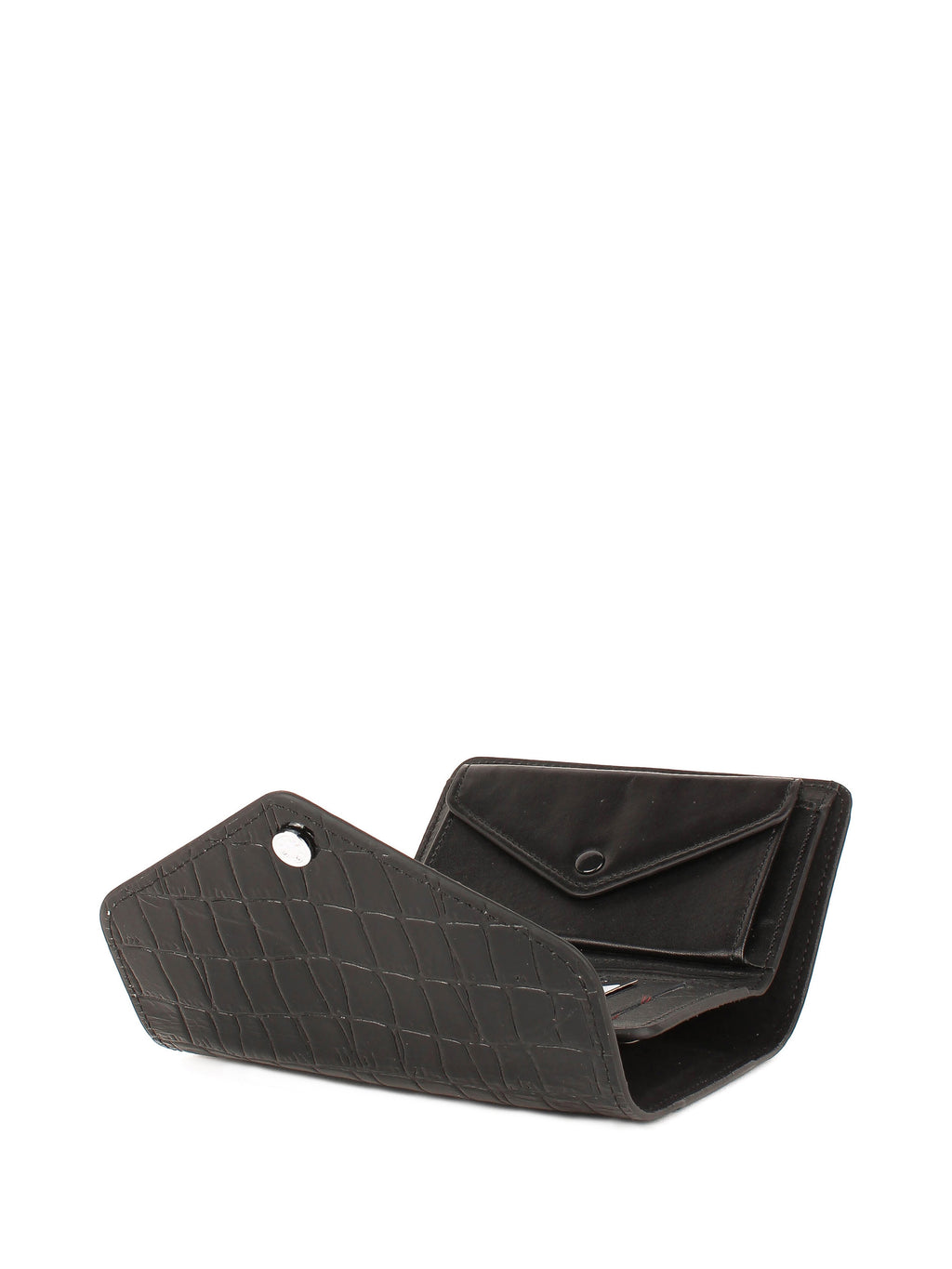 Cartera de piel italiana Negro 1178-06