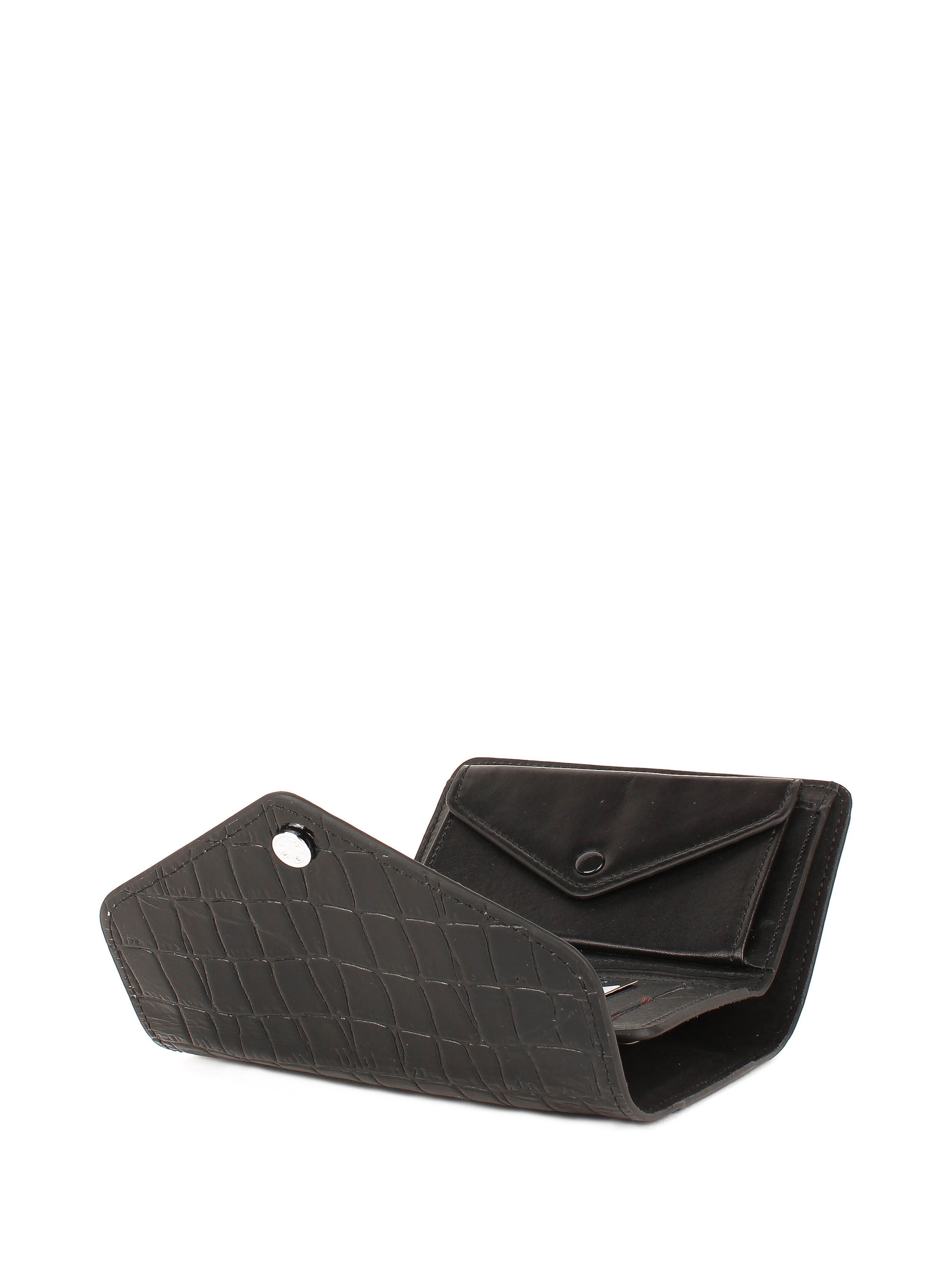 Cartera de piel italiana Negro 1178-06