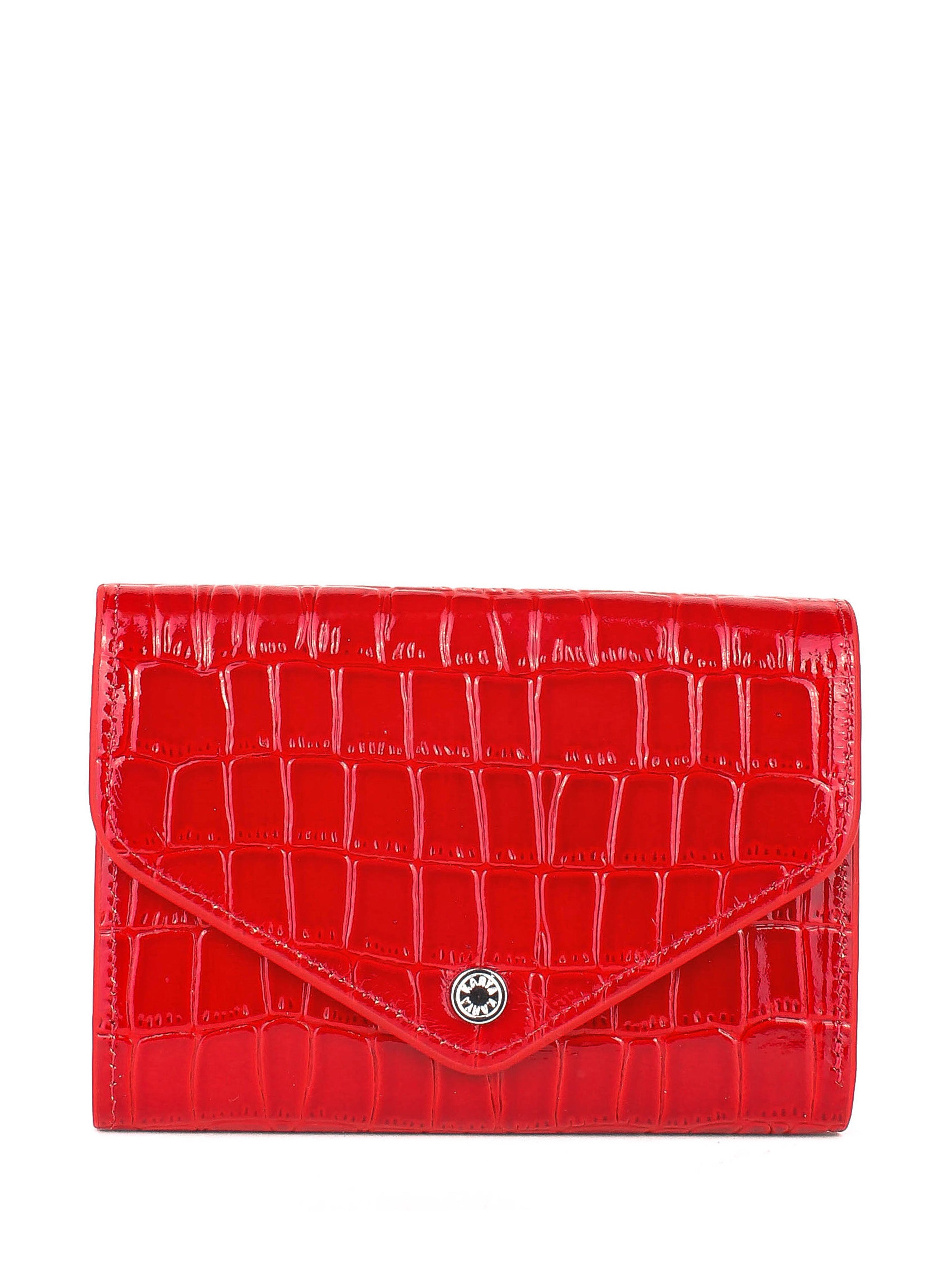Cartera de piel italiana Rojo 1178-08