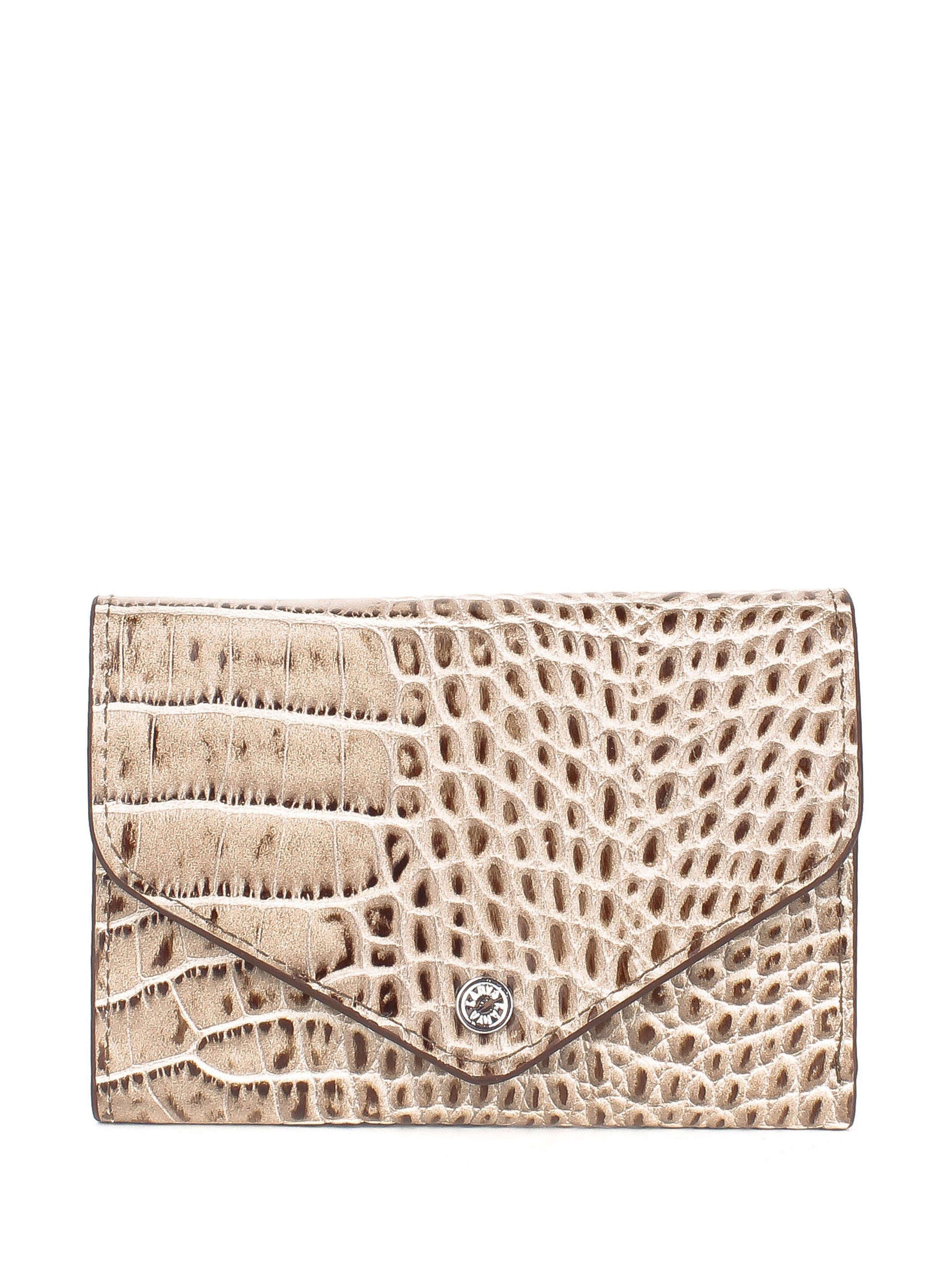 Cartera de piel italiana Beige 1178-526