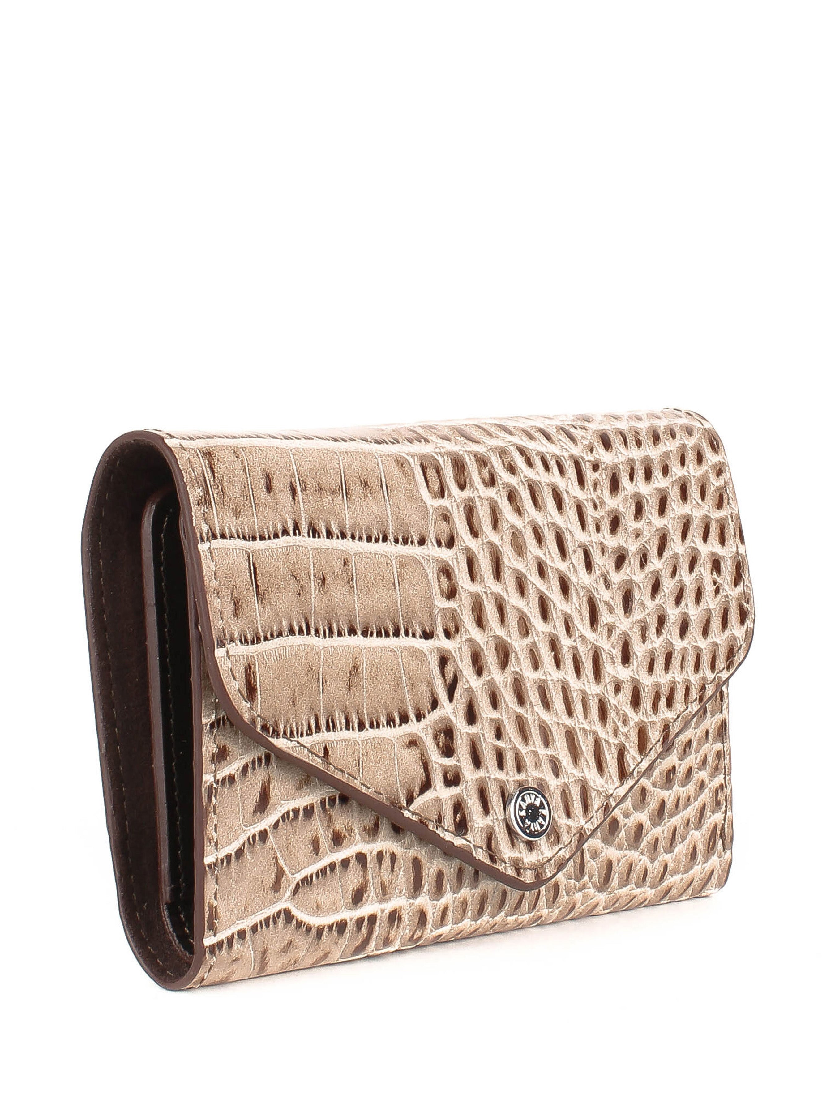 Cartera de piel italiana Beige 1178-526